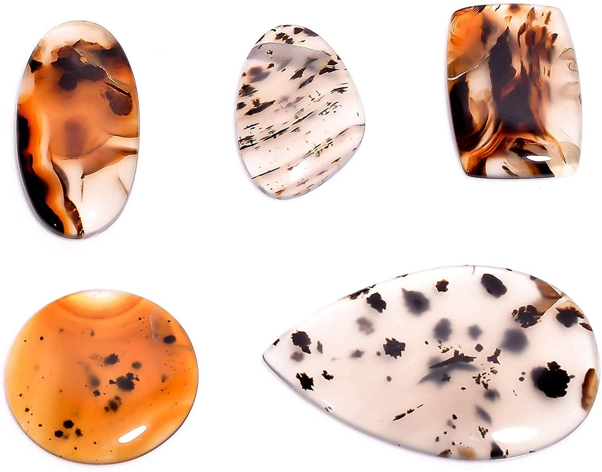 3pcs Montana Agate Gemstone Wholesale Cabochons Lot, Jewelry Making Loose Gemstone, Polished Home Decor Specimen, DIY, Wire Wrapping, Reiki, Healing Crystals, Bulk Gemstone Deal