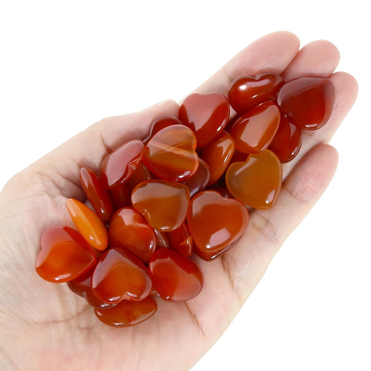 Namzi 20 Packs of Tumbled Polished Natural Carnelian Crystals Heart Stones, Crystals and Healing Stones Quartz Bulk for Wicca, Reiki, Healing Energy, Chakra Stones, Witchcraft Supplies