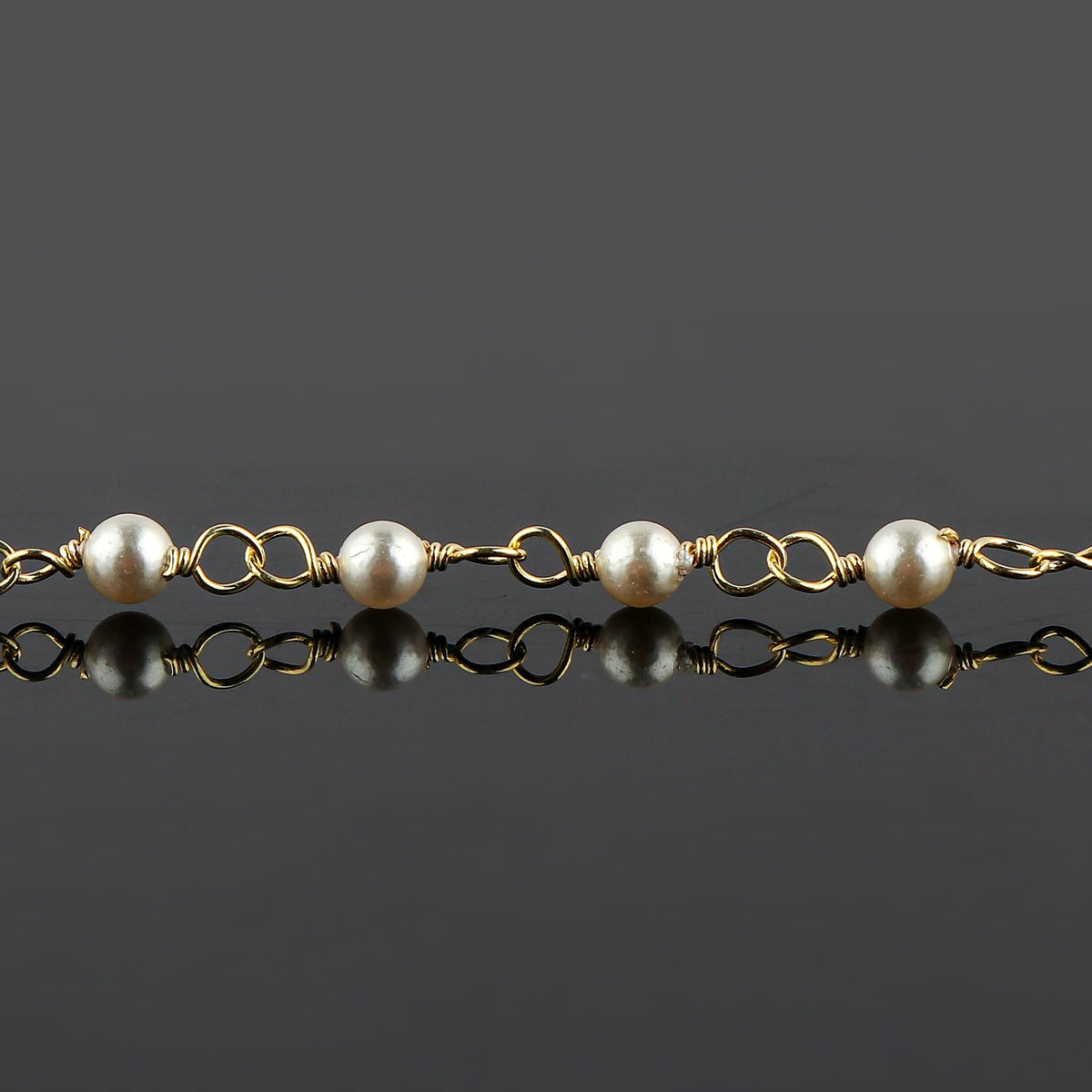 CRYSTALINES Genuine White Pearl Gemstone Rosary Chain Bracelet, 14K Gold Plated Cluster, Handmade Bohemian Jewelry, Healing Crystals Beads, Pearl Jewelry Gift for Women (Approx.7+1INCH)