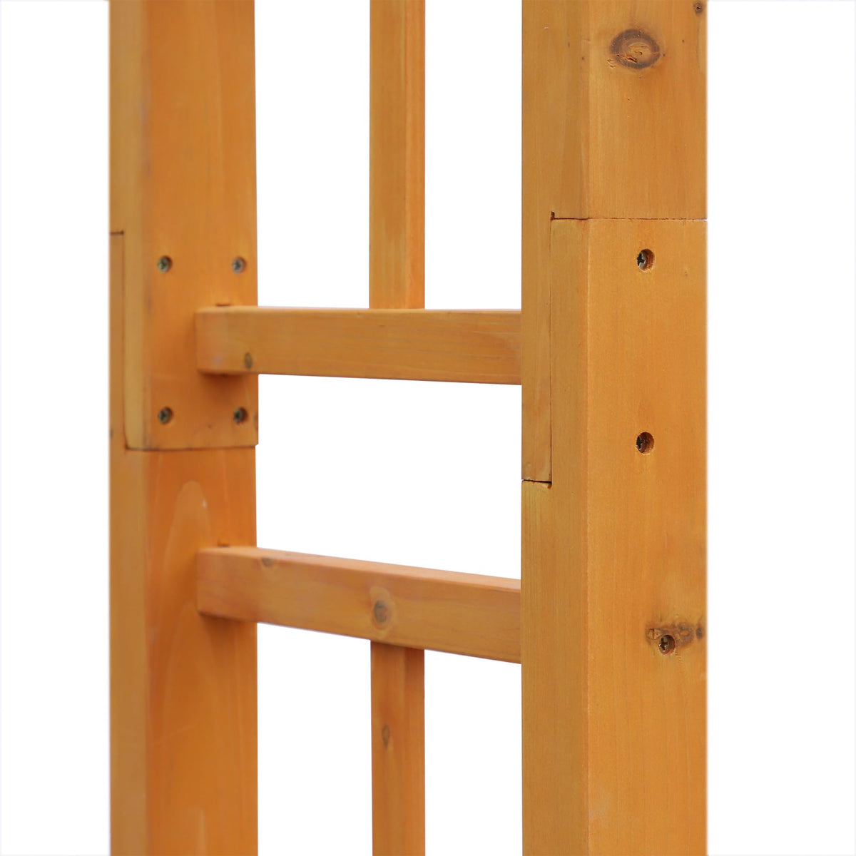 85" Wooden Garden Arbor for Wedding and Ceremony, Outdoor Garden Arch Trellis for Climbing Vines, Pergola Style Arbor Top, Sturdy Fir Wood, Easy Assembly, Orange