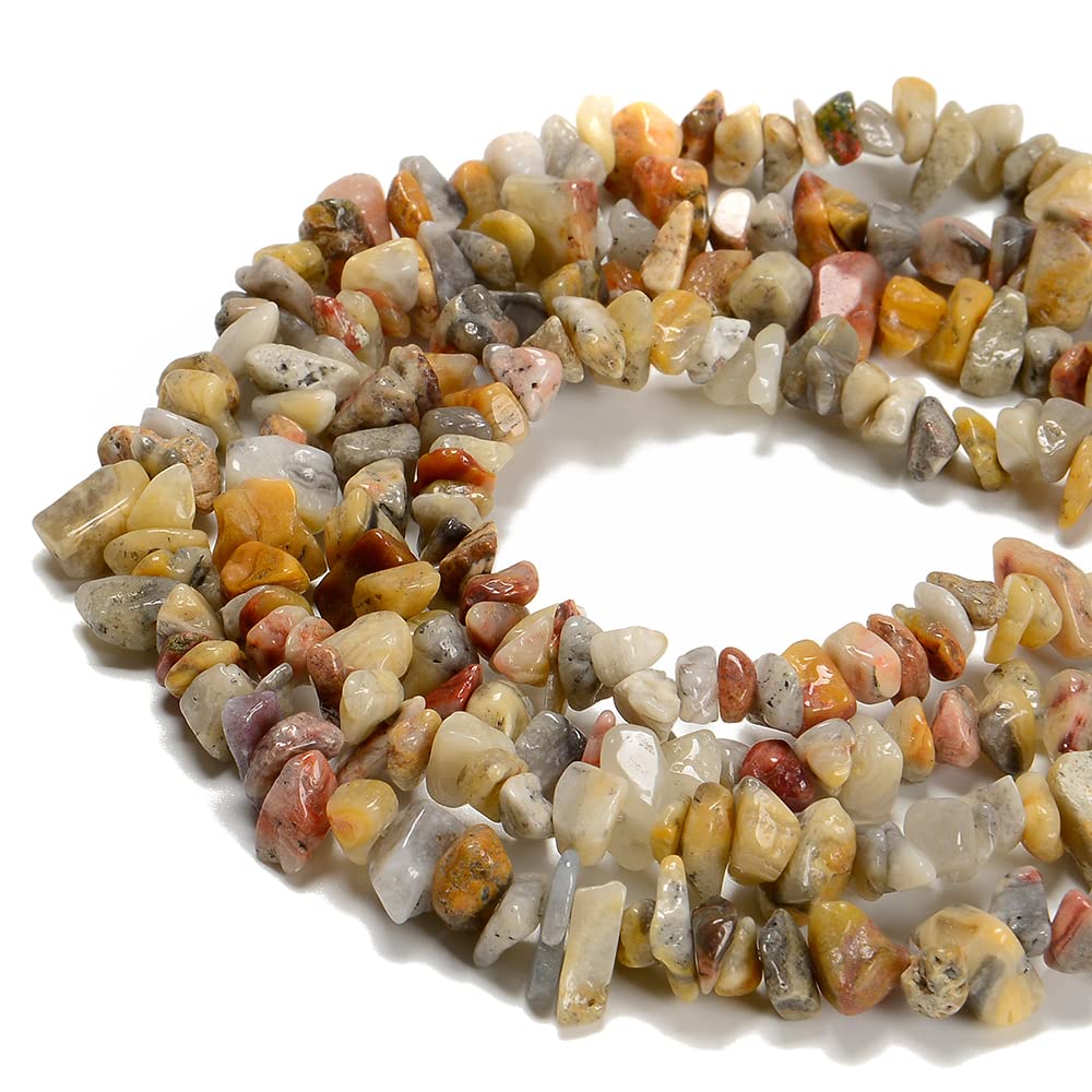 PLTbeads 5-8mm Natural Crazy Lace Agate Gemstone Chips Beads Healing Crystals Waist Bracelets Necklace Kit Irregular Stone DIY Crafts Design Jewelry Making