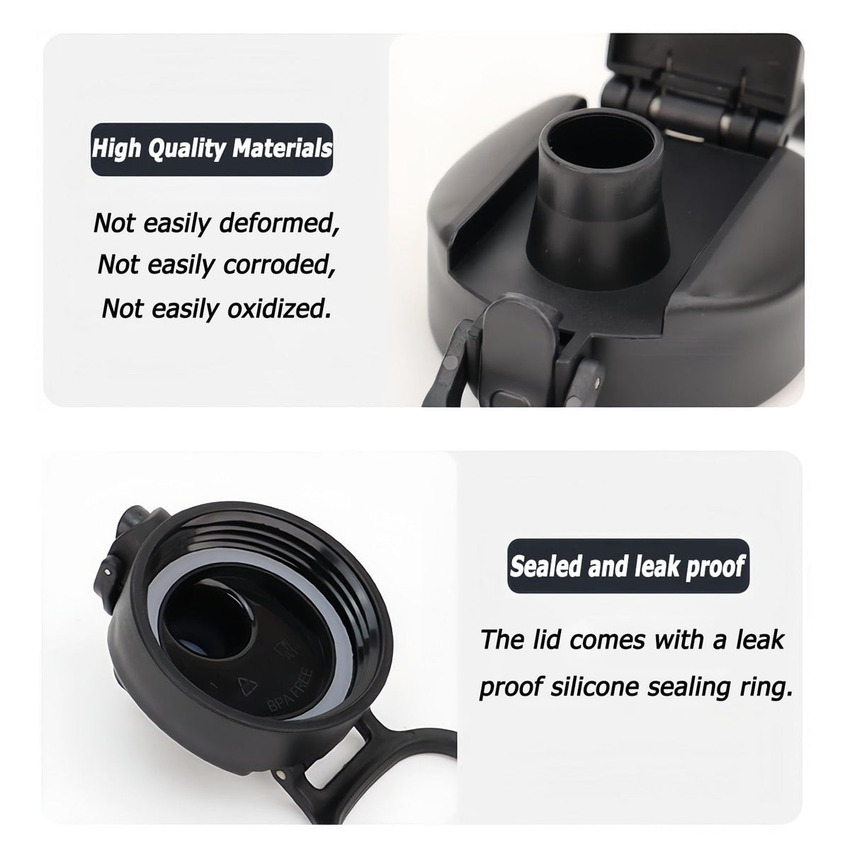4 Pcs Water Bottle Lid Replacement for Contigo Water Bottles 20oz 24oz and 32oz,Auto Spout Lid Fit for Bubba Water Bottle with Button Lock,BPA-Free,Leak-Proof ﻿