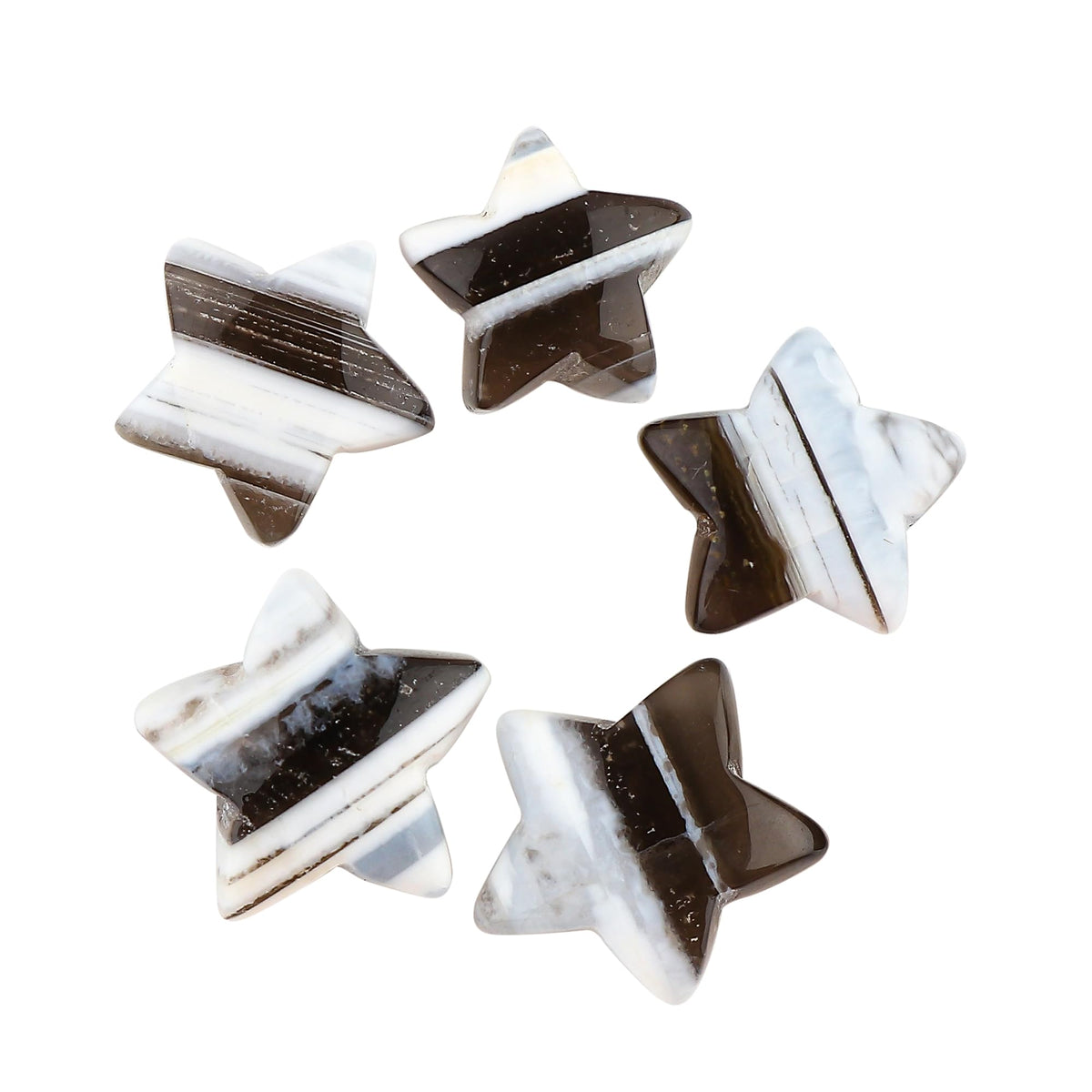 CRYSTALINES 5pcs, Wholesale Natural Blue Opal with Chalcedony Gemstones, Bulk Star Shape Stones, Assorted Loose Supply, DIY Craft-Jewelry Making, Chakra Healing Crystals, Gem Collection, 10-12mm