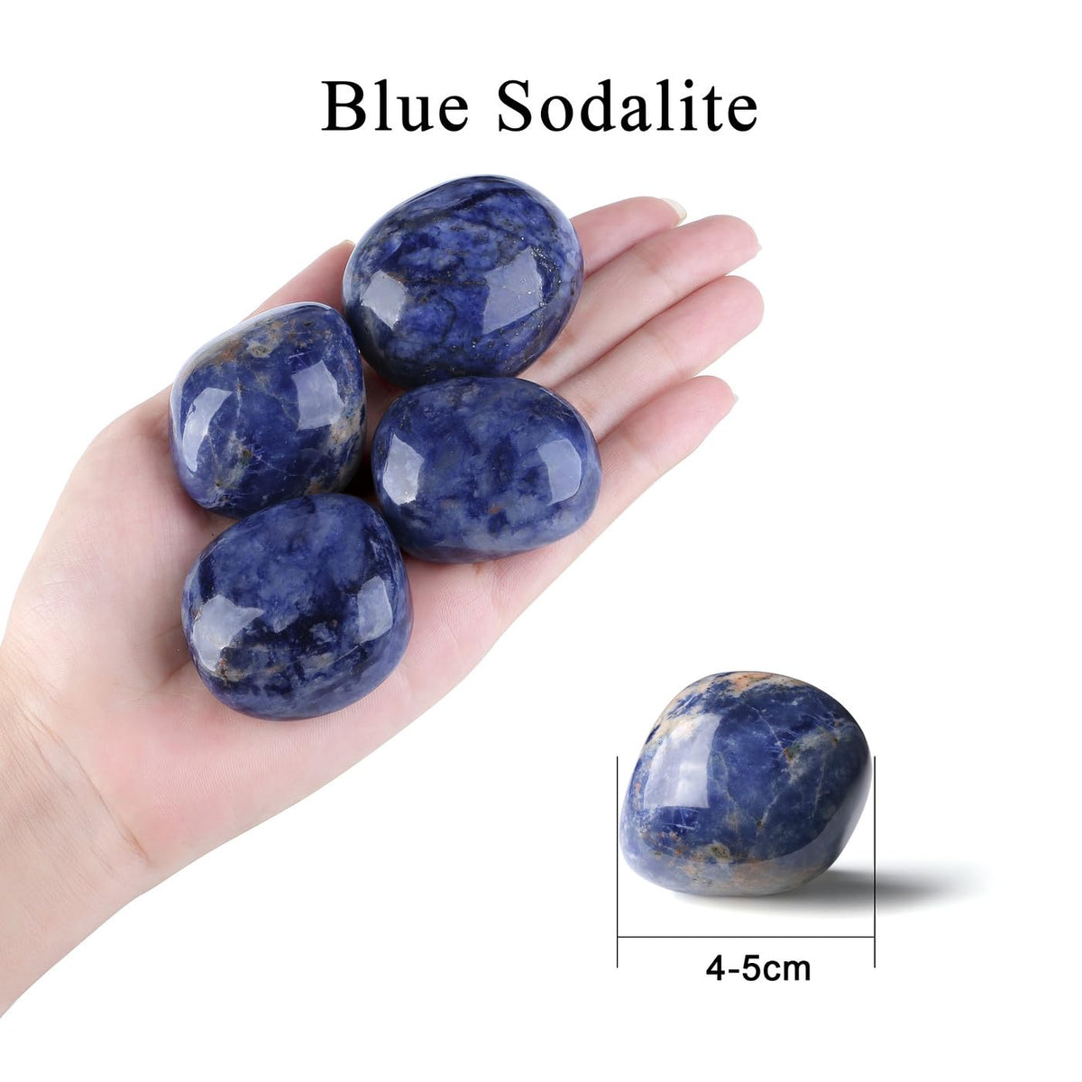 MAIBAOTA 1.6-2.0" Blue Sodalite Crystal Large Sodalite Stone Reiki Blue Crystal Natural Tumbled Blue Polished Stones for Energy Witchcraft Therapy Meditation DIY Crystals for Protection