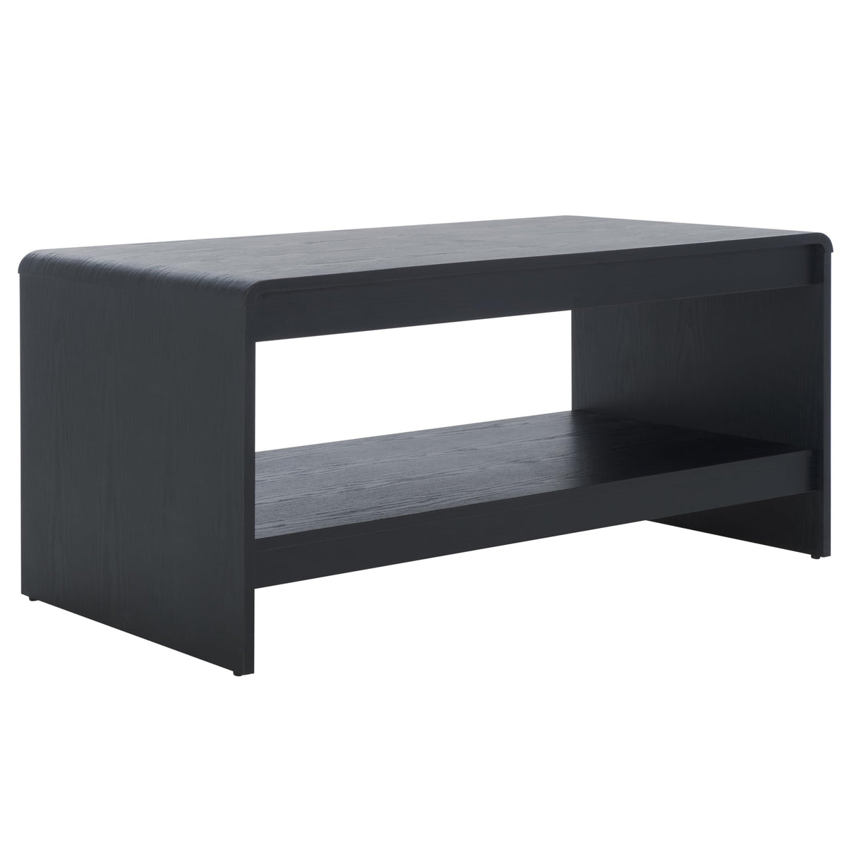 SAFAVIEH Home Collection - Arsenio Coffee Table, Black Finish with Lower Shelf (COF3100B)