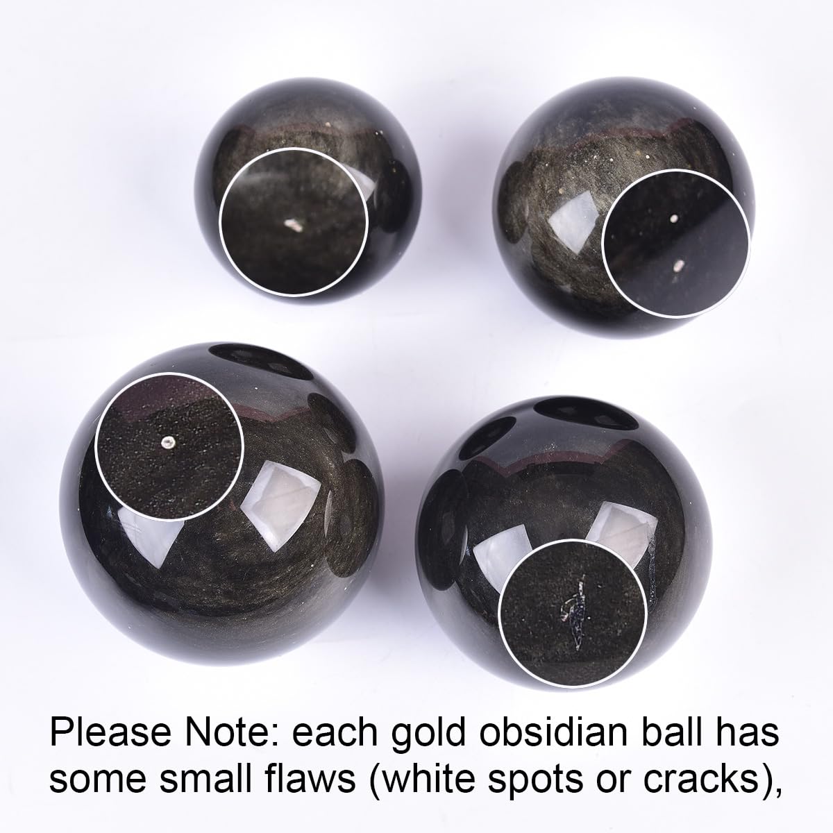 JIC Gem Large Golden Obsidian Crystal Ball with Stand Natural Quartz Crystal Sphere Healing Ornament Witchcraft Meditation Home Decor 3.5-4 inch(90-100mm)