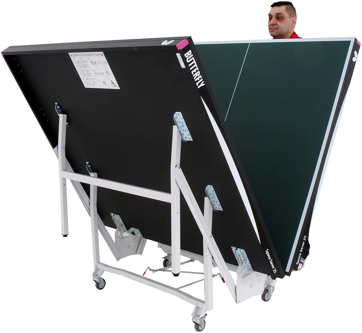 Butterfly Space Saver 22 Ping Pong Table—Indoor Rollaway Table—ITTF Approved Table for Tournaments, Clubs, Or Homes—Professional Ping Pong Net Included—Compact Storage