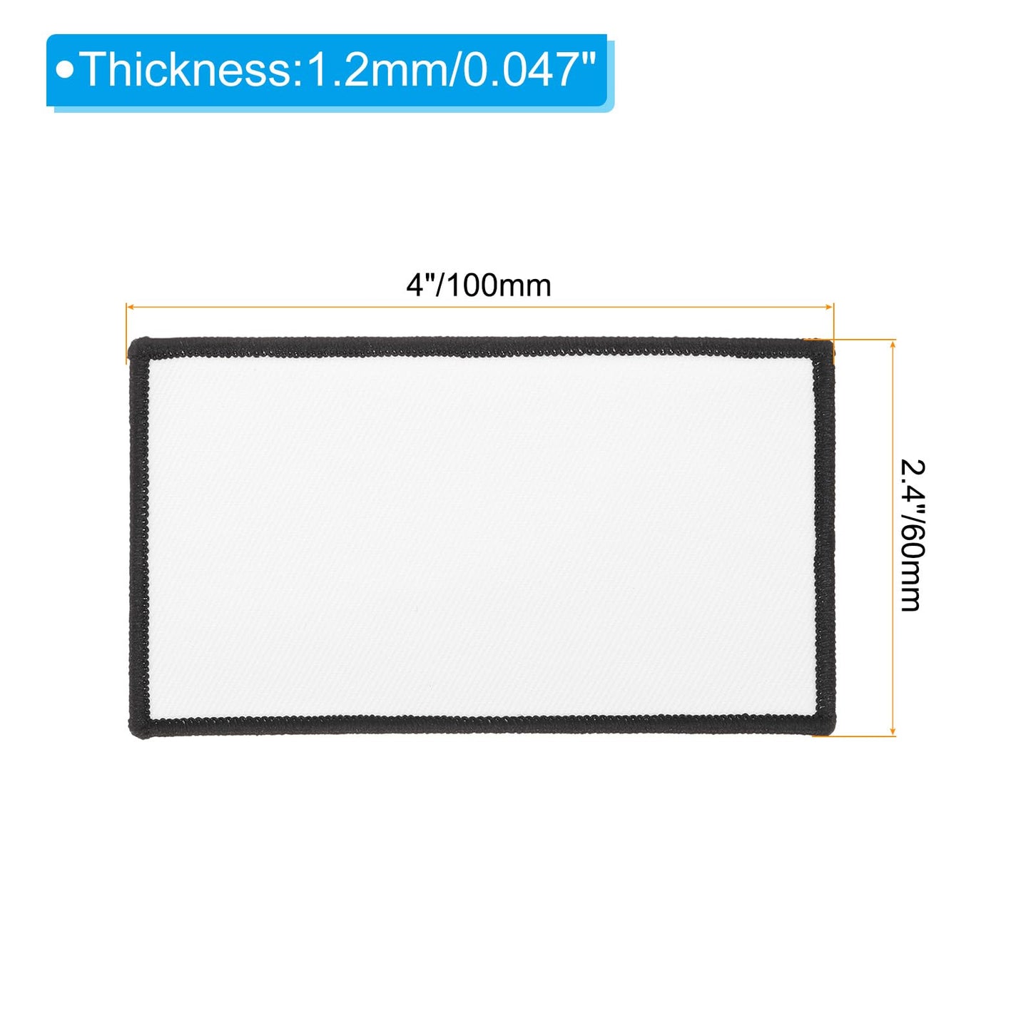 PATIKIL Sublimation Blank Patches Fabric Rectangular Iron-on Repair Blank Patches for Hat Caps Clothes Shoes Bags Backpacks DIY Crafts, 30 Pcs, White, 2.4x4