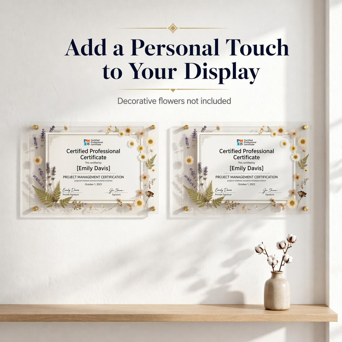 BEEJIBO 3 Pack 8.5x11 Diploma Frame for Walls – Clear Acrylic Certificate Frames with Magnetic, Self-Adhesive No-Drill Wall Mount Picture Frame for Documents, Artwork & Photos