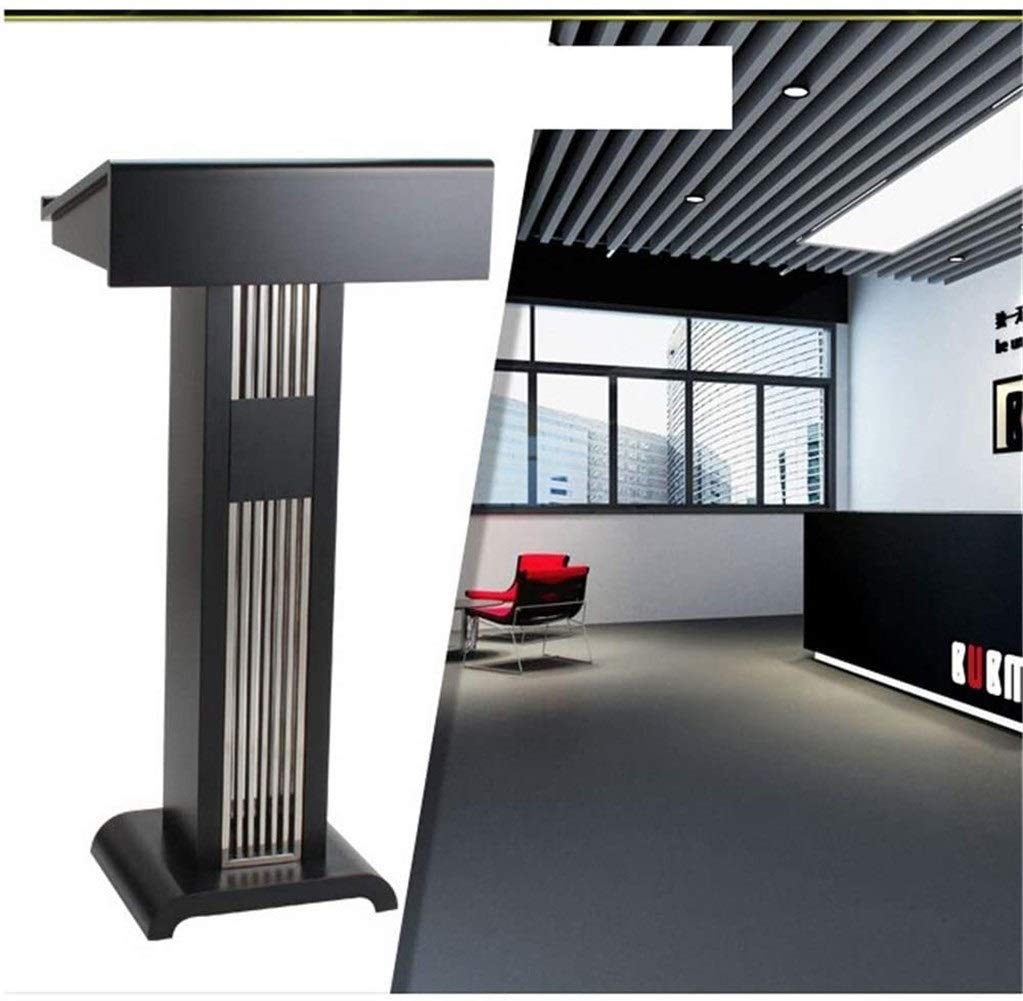 Lectern Podium Stand, Floor Lectern Lecture Platform Speaking Simple Modern Hosting Stage Welcome Table Reception Desk Office Supplies Black