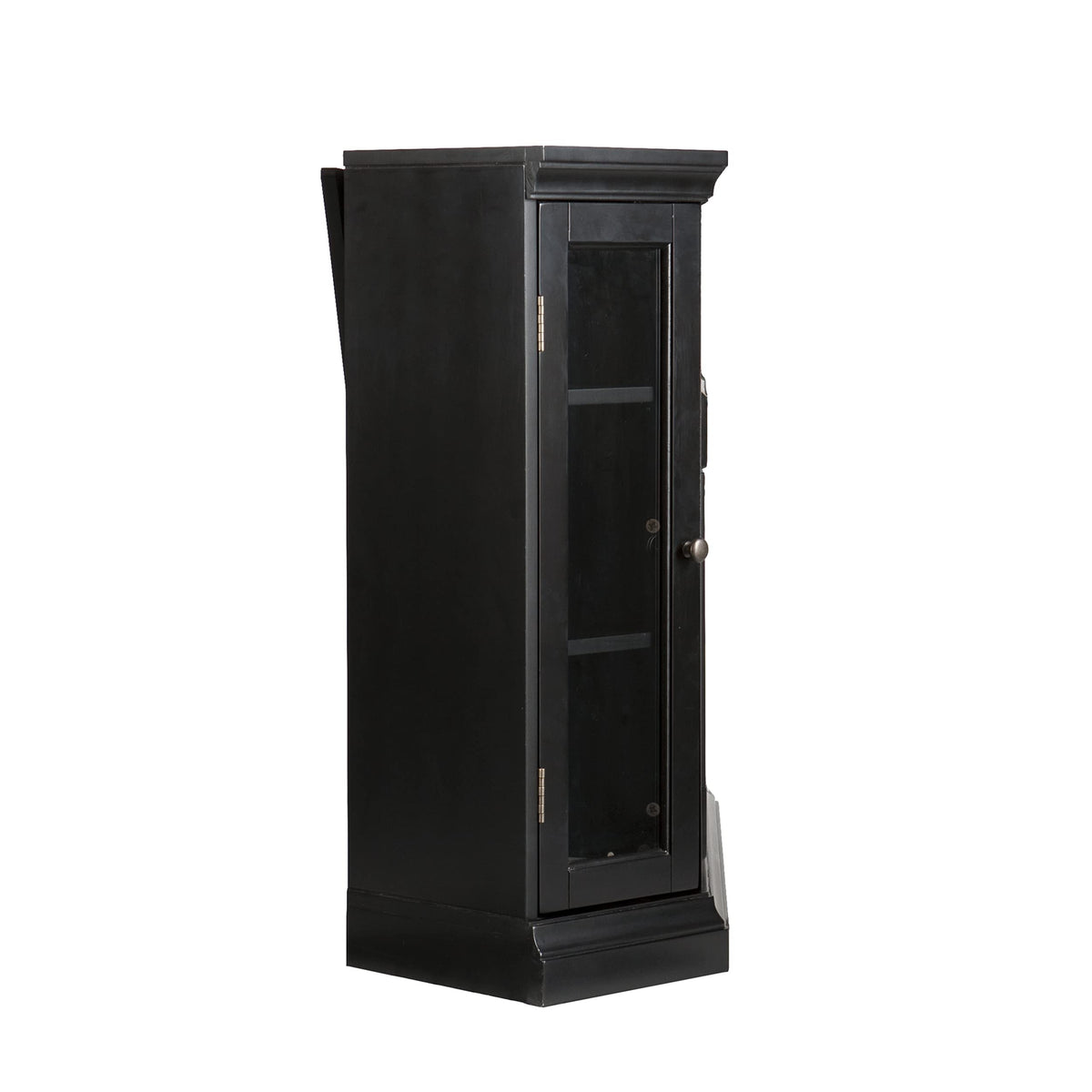 SEI Furniture Claremont Convertible Corner Electric Fireplace Media Stand with Storage, Black