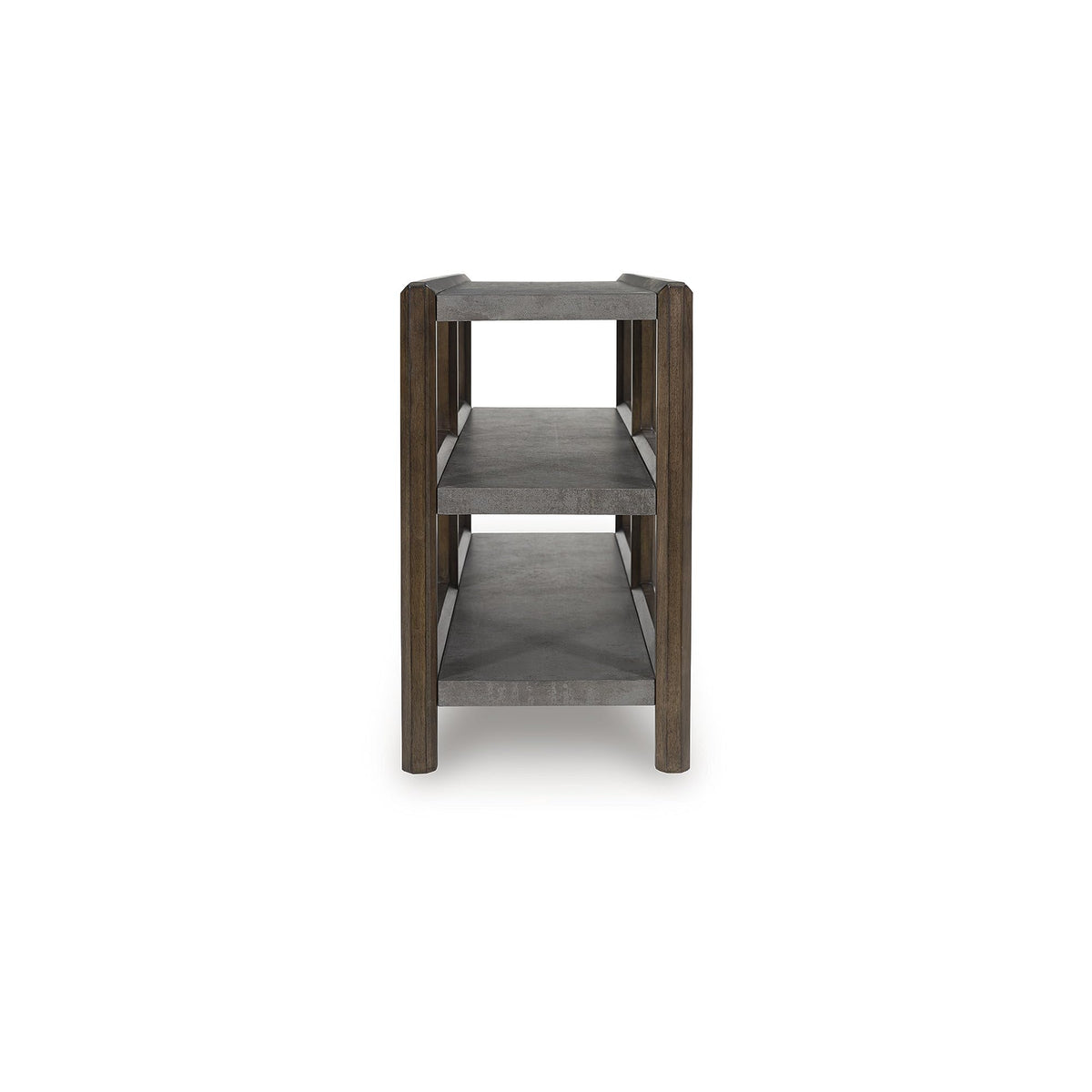 Signature Design by Ashley Kallenny Transitional Sofa Table with Open Shelf, Dark Brown & Gray