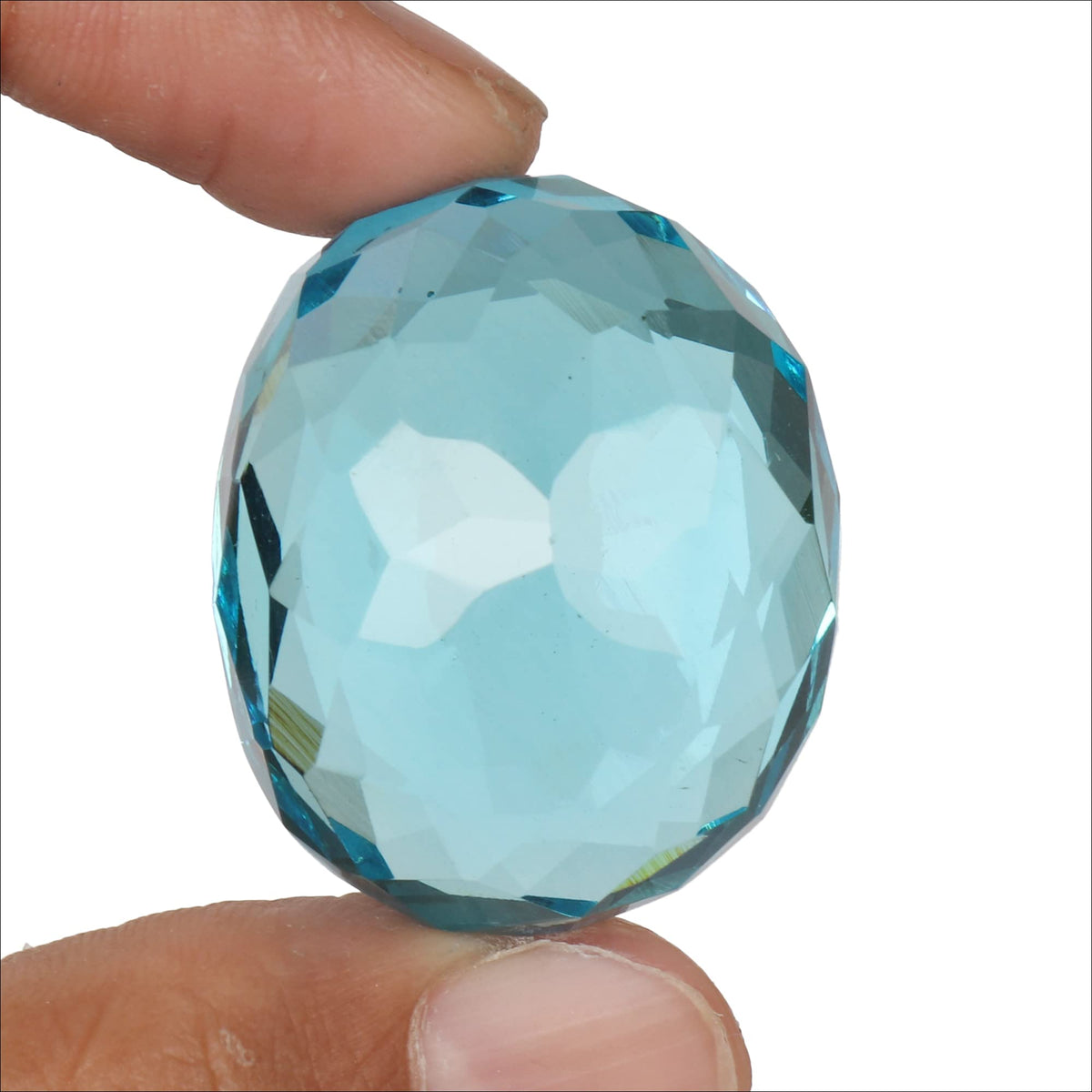 GEMHUB Loose Gemstones Beads for Jewelry Making 98.50 CT Brazilian Blue Topaz Oval Shaped Beads for Bracelets