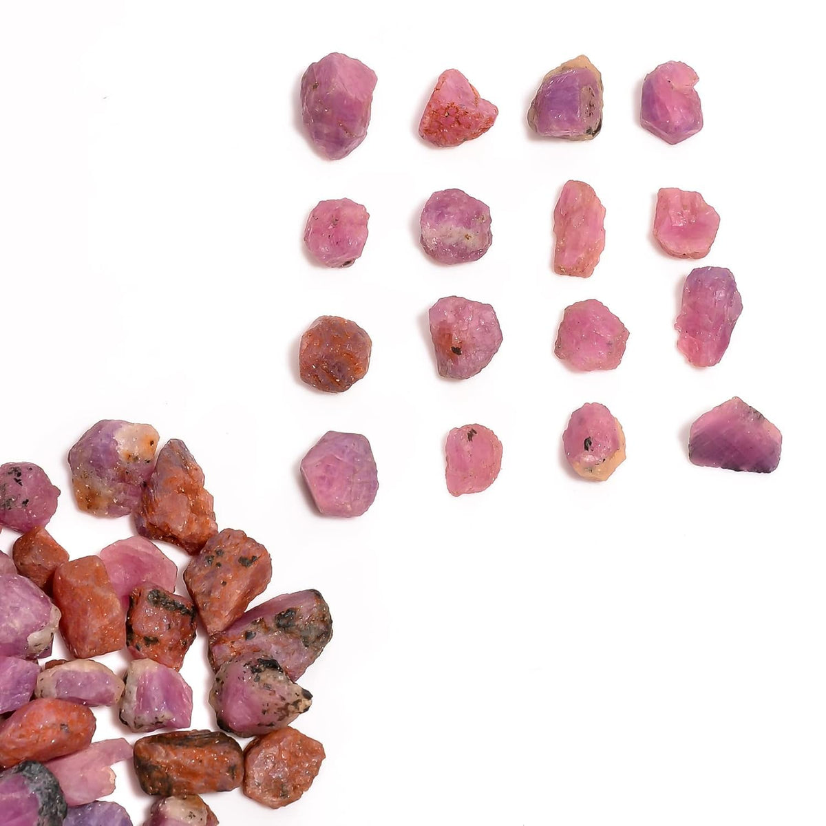 GEMKORA 100 carats Raw Pink Sapphire Crystals, Wholesale Lot, Natural Gemstone, Rough Crystals, Rock Stones, Jewelry Making Supplies, DIY & Crafts, September Birthstone, 8 to 10pcs