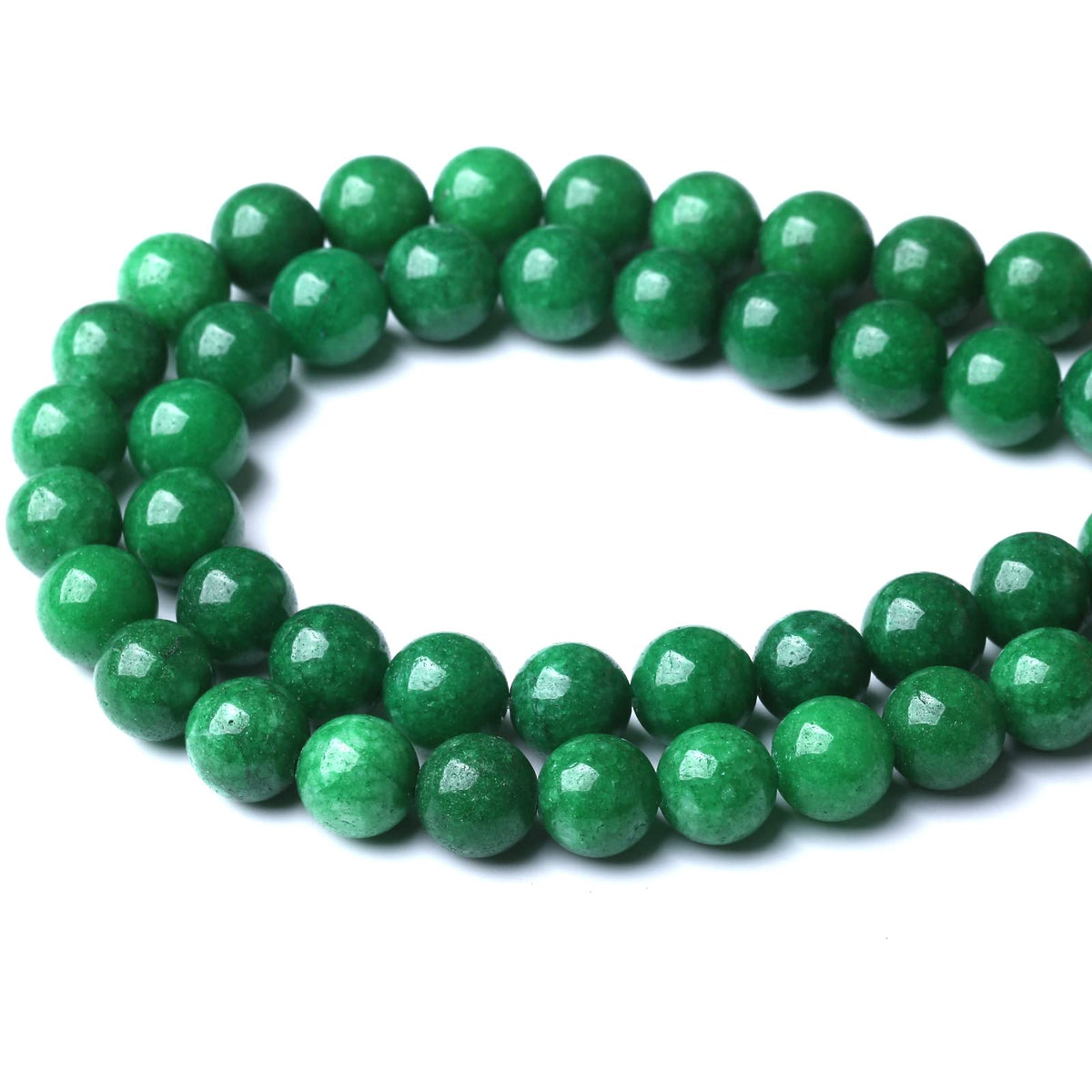 10mm 38pcs Natural Green Cloud Jades Beads Round Loose Gemstone Crystal Energy Healing Power Stone Beads for Jewelry Making DIY Bracelet (10mm, Green Cloud Jades)