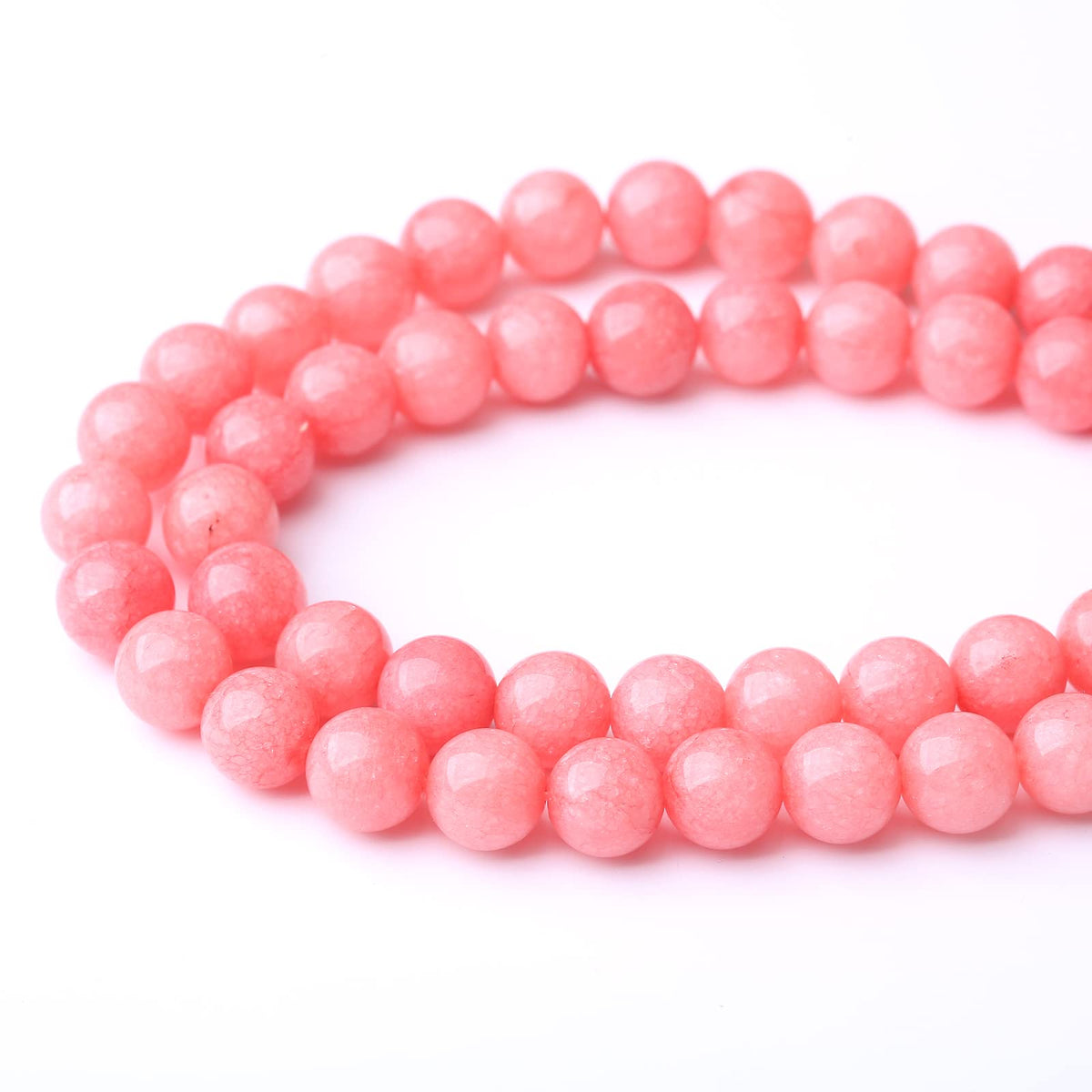 36PCS 10MM Natural Pink Jade Stone Beads Energy Healing Beads for DIY Jewelry Bracelet Necklace Making for Jewelry Making15Inch