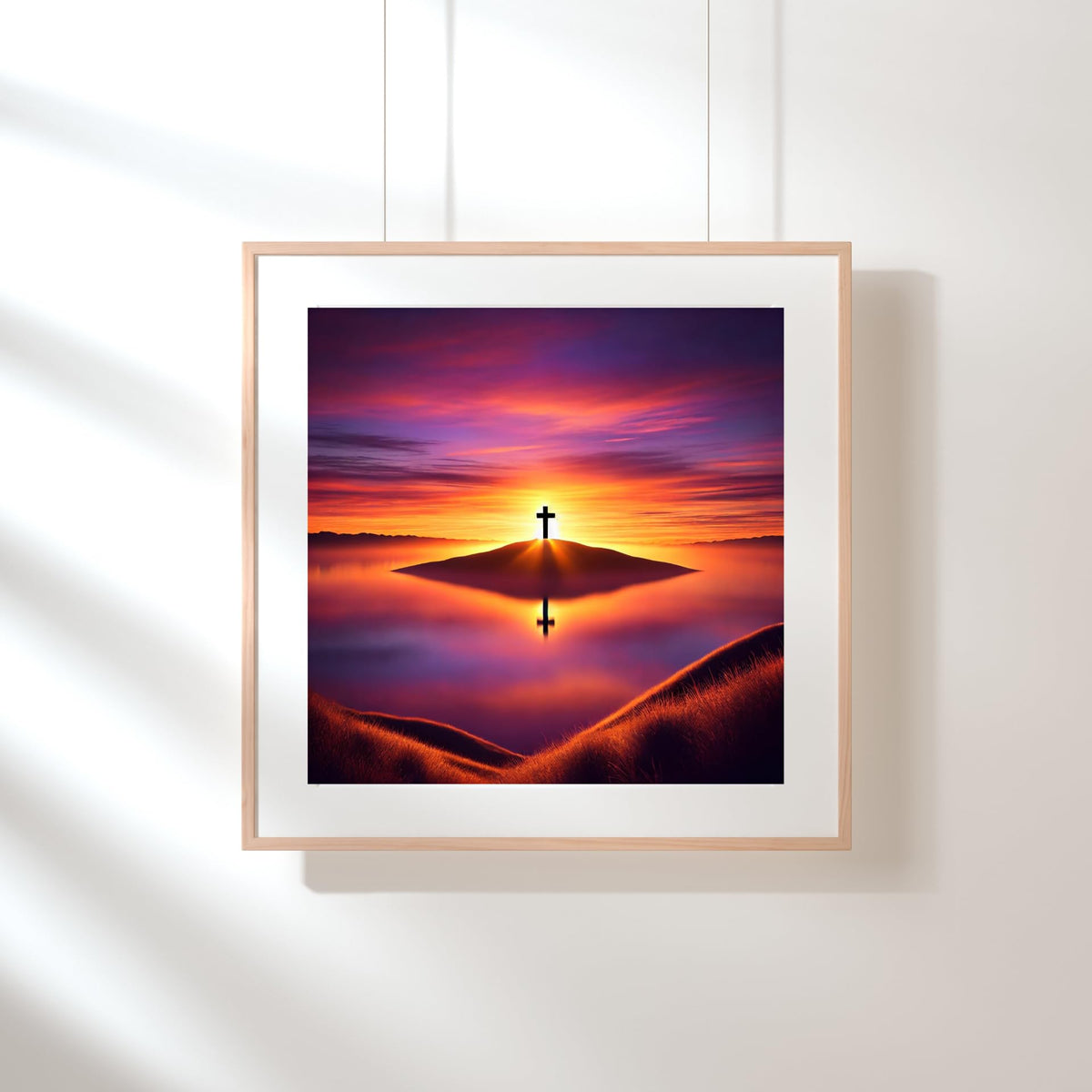 Modern Merch Jesus Diamond Art for Adults Sunset Cross Christian 5D Diamond Painting Kit for Adults Landscape, DIY Jesus Wall Art Cross Stitch Kits Gem Art, Round Drill 12x16 Religious Gifts for Women
