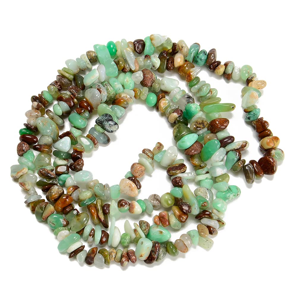 PLTbeads 7-8mm Natural Chrysoprase Australia Jades Gemstone Chips Beads Healing Crystals Waist Bracelets Necklace Kit Irregular Stone DIY Crafts Design Jewelry Making