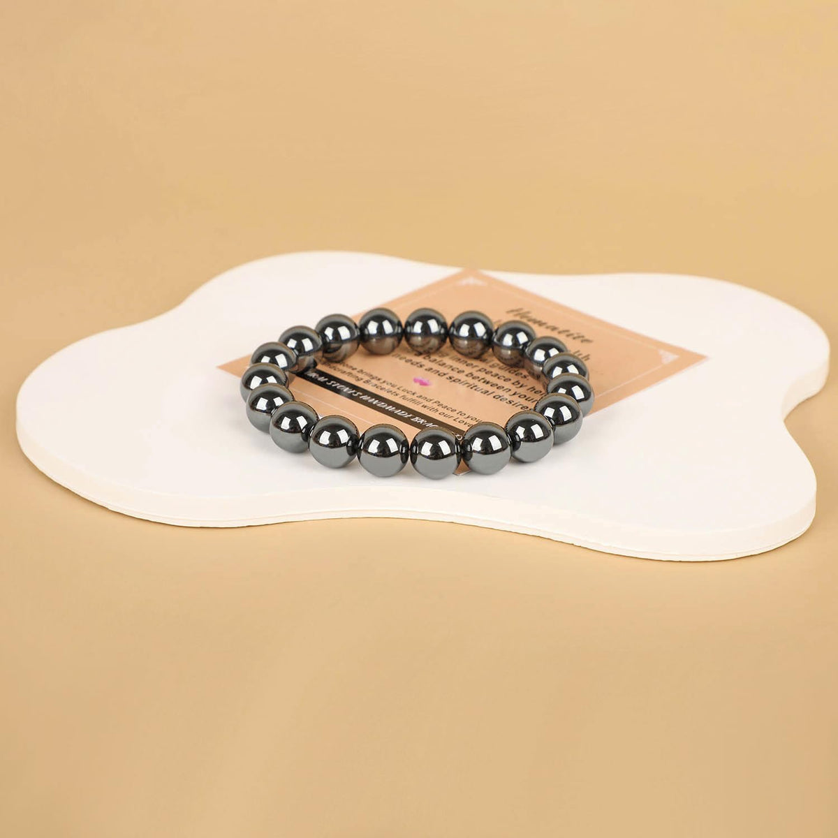 AD Beads Handmade Gemstone Stretch Elastic Bracelet Crystal Healing Reiki Nature's Beauty and Spiritual Essence Unisex (4mm, Hematite (Healing and Health))