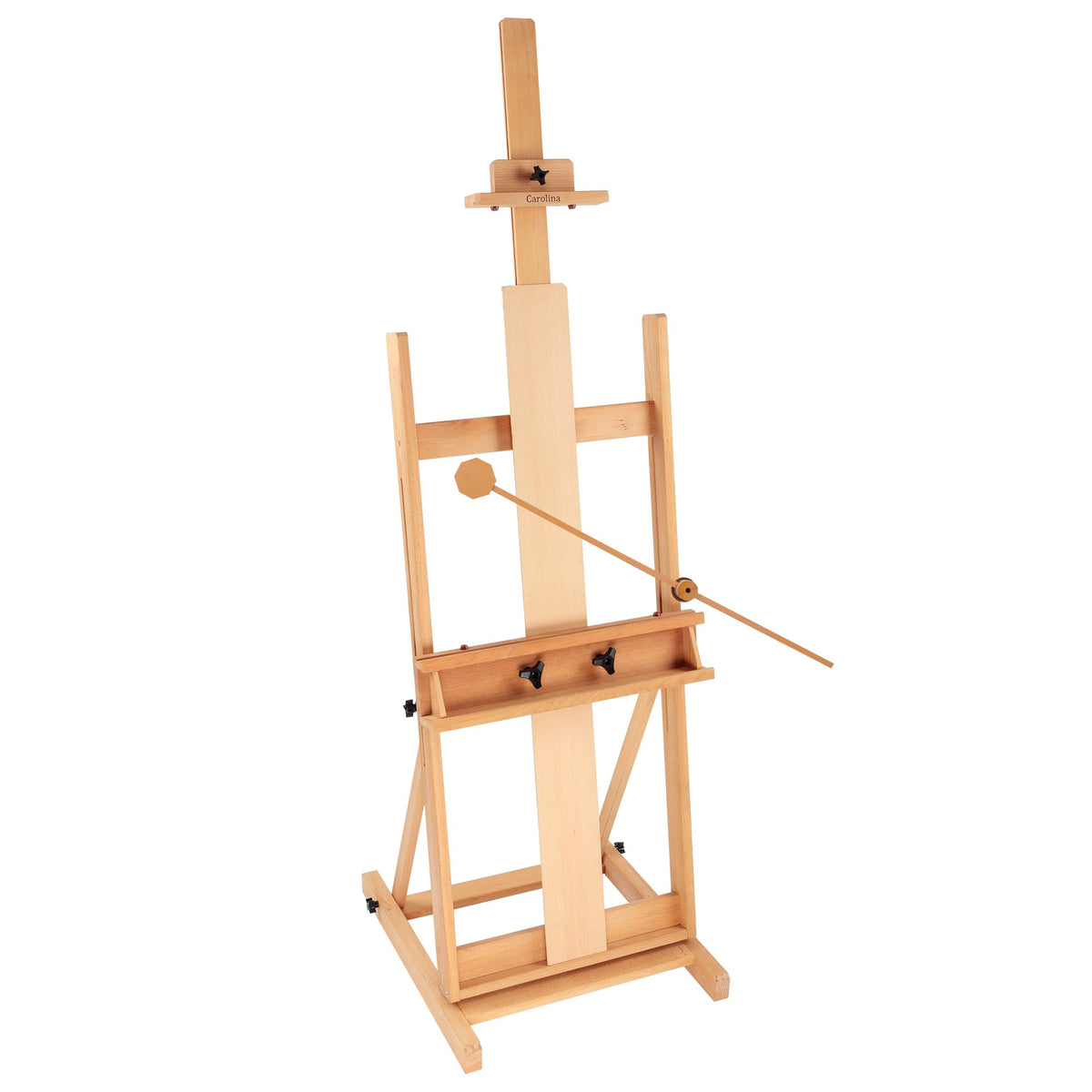 Creative Mark Carolina H-Frame Easel & EZ Rest Mahl Stick Bundle - Durable Light Weight, Adjustable Angle for Drawing and Painting - Natural Finish - Ideal for Artist