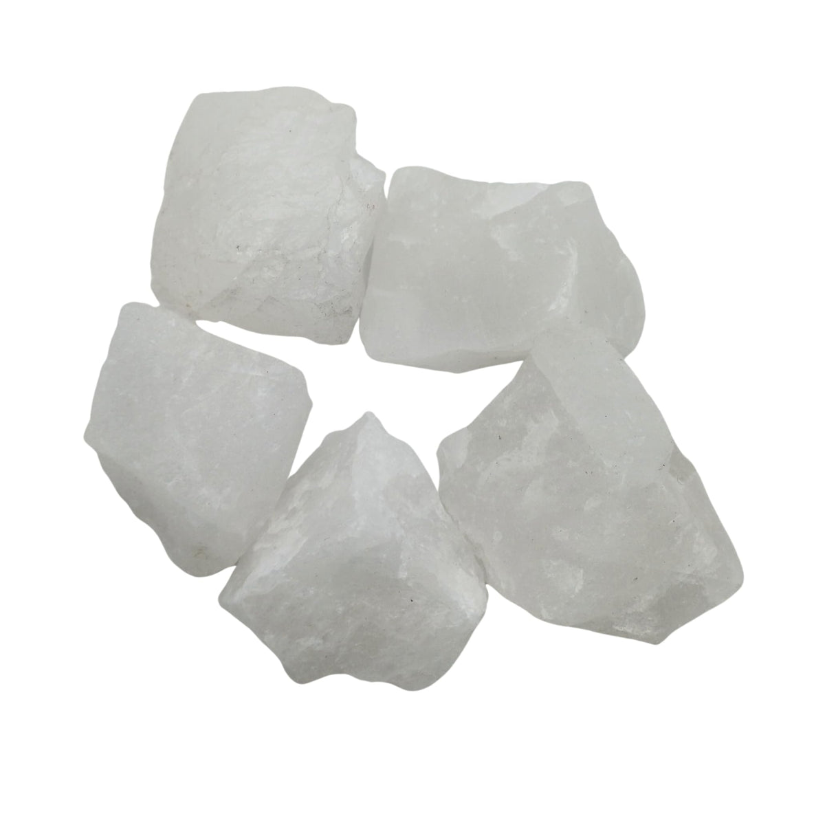 Karma Gems 5 Pcs White Quartz Natural Crystals - Raw Cool Agate Crystal Stones - Rocks for Tumbling Collections for Kids - Chakra Healing Gemstones - Meditation and Reiki Stones