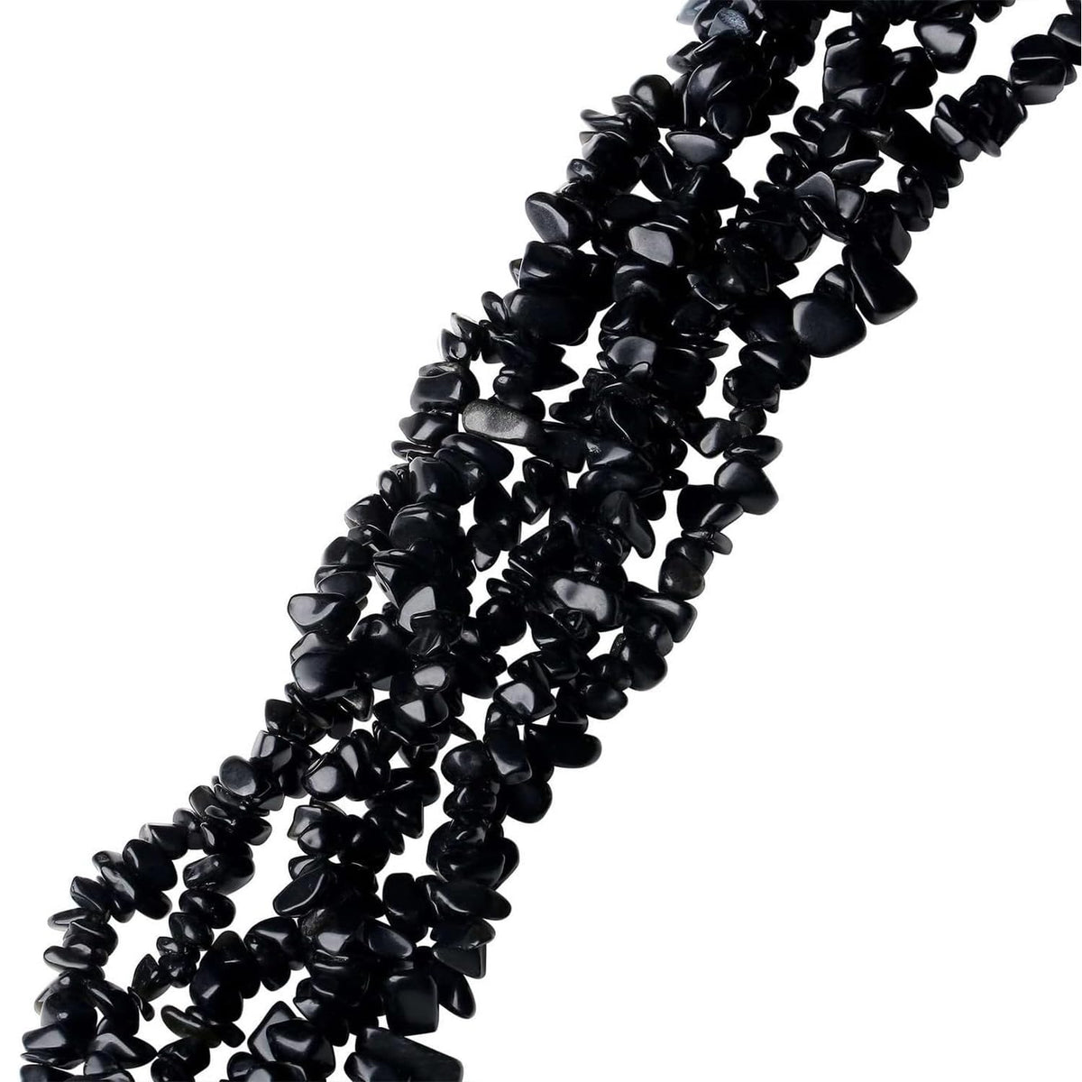Natural Chip Stone Beads 450pcs Black Obsidian Chips 5-8mm Genuine Real Irregular Healing Crystal Rocks Hole Drilled DIY Loose Gemstone Beads for Jewelry Making Bracelet Earrings Necklace Crafting