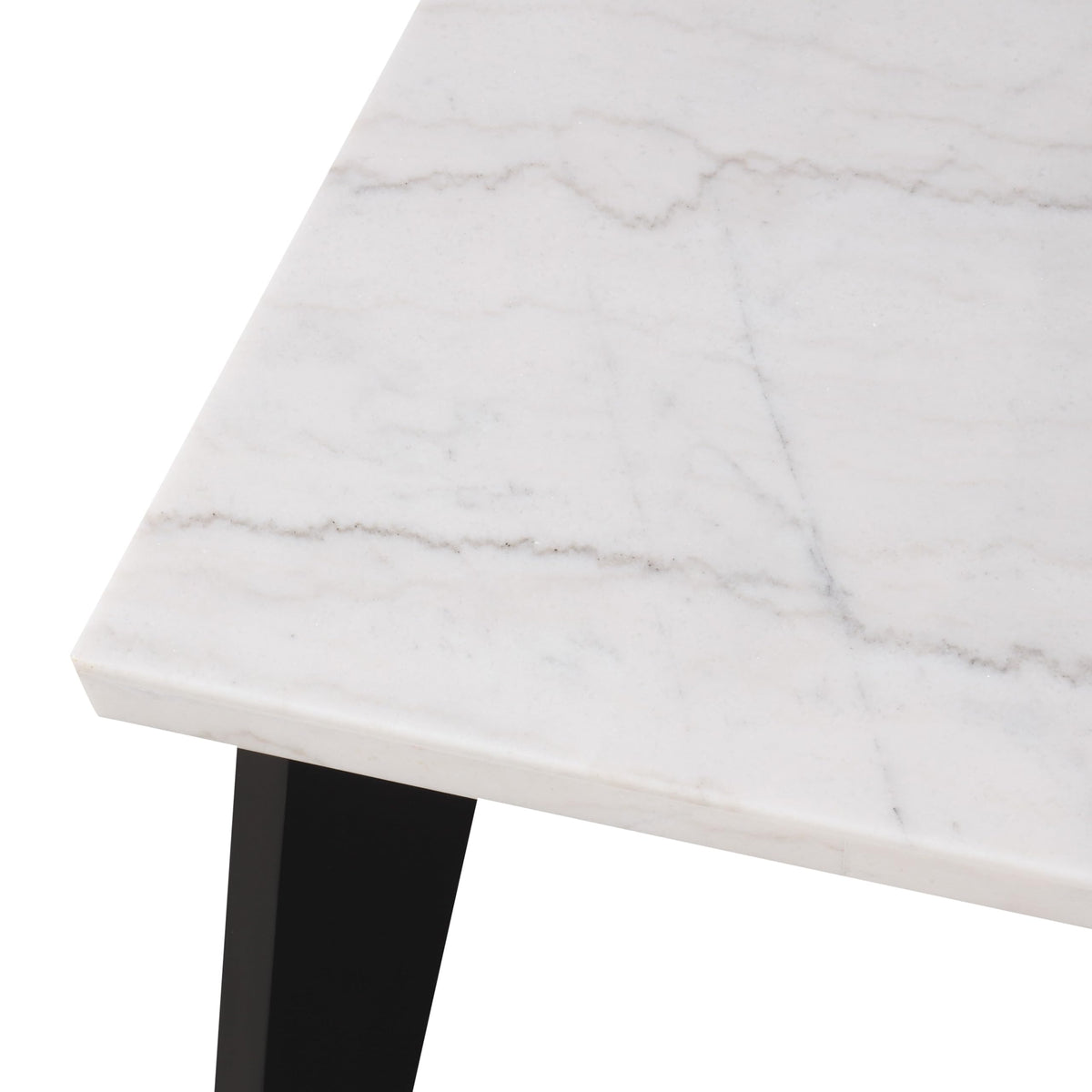 Furniture of America Isolde Contemporary 54-inch Marble Top Square Counter Height Dining Table with Tapered Legs, Easy Assembly for Home Kitchen, Living Room, Dinettes, Black and White