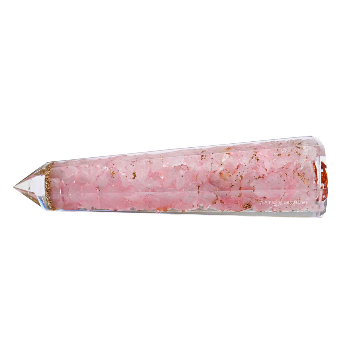 Amazing Gemstone Rose Quartz Orgonite Orgone Crystal Towers - Large 4.5" Orgonite Crystal Wand Obelisk Tower Point for Meditation, Crystals and Healing Stones Gift and Protection