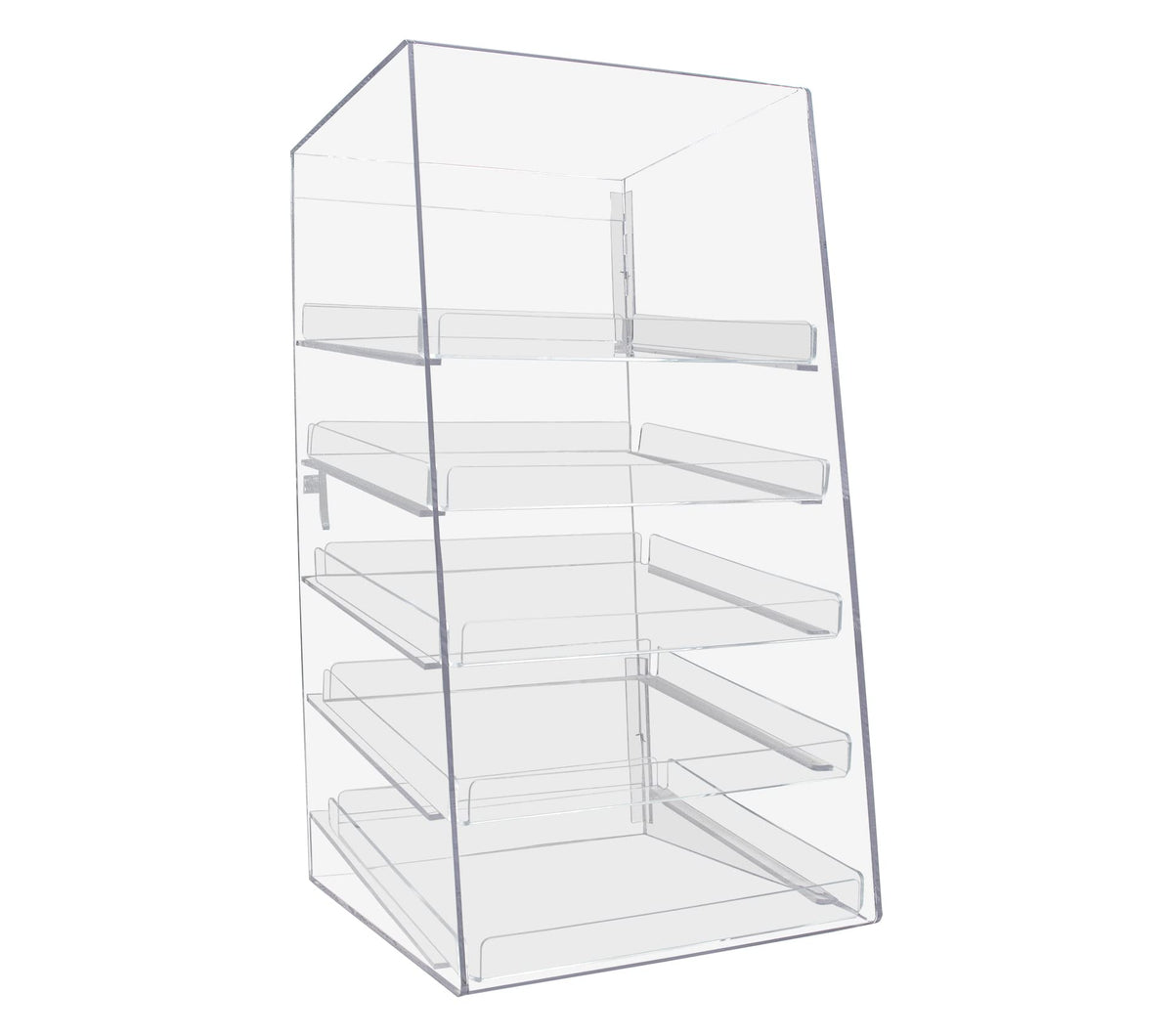 Bakery Display 5 Layer Acrylic Pastry Display Case with Back Doors and Removable Trays Countertop Bakery Display Case for Donuts Cookies Pastries Perfect for Commercial Use by Marketing Holders