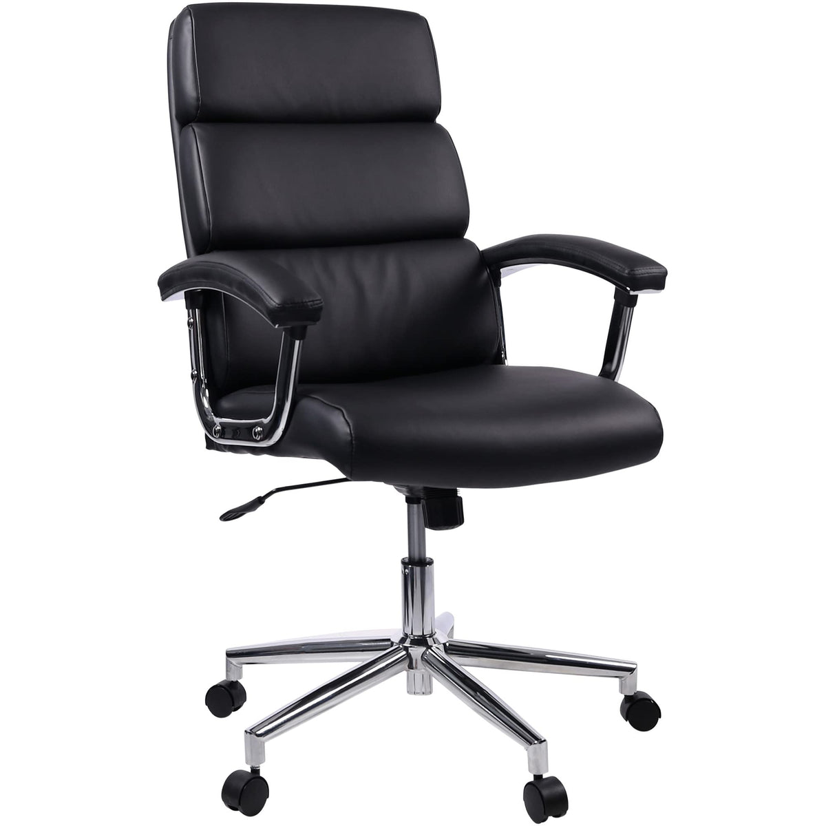 Lorell Leather High-Back Black Executive Chair