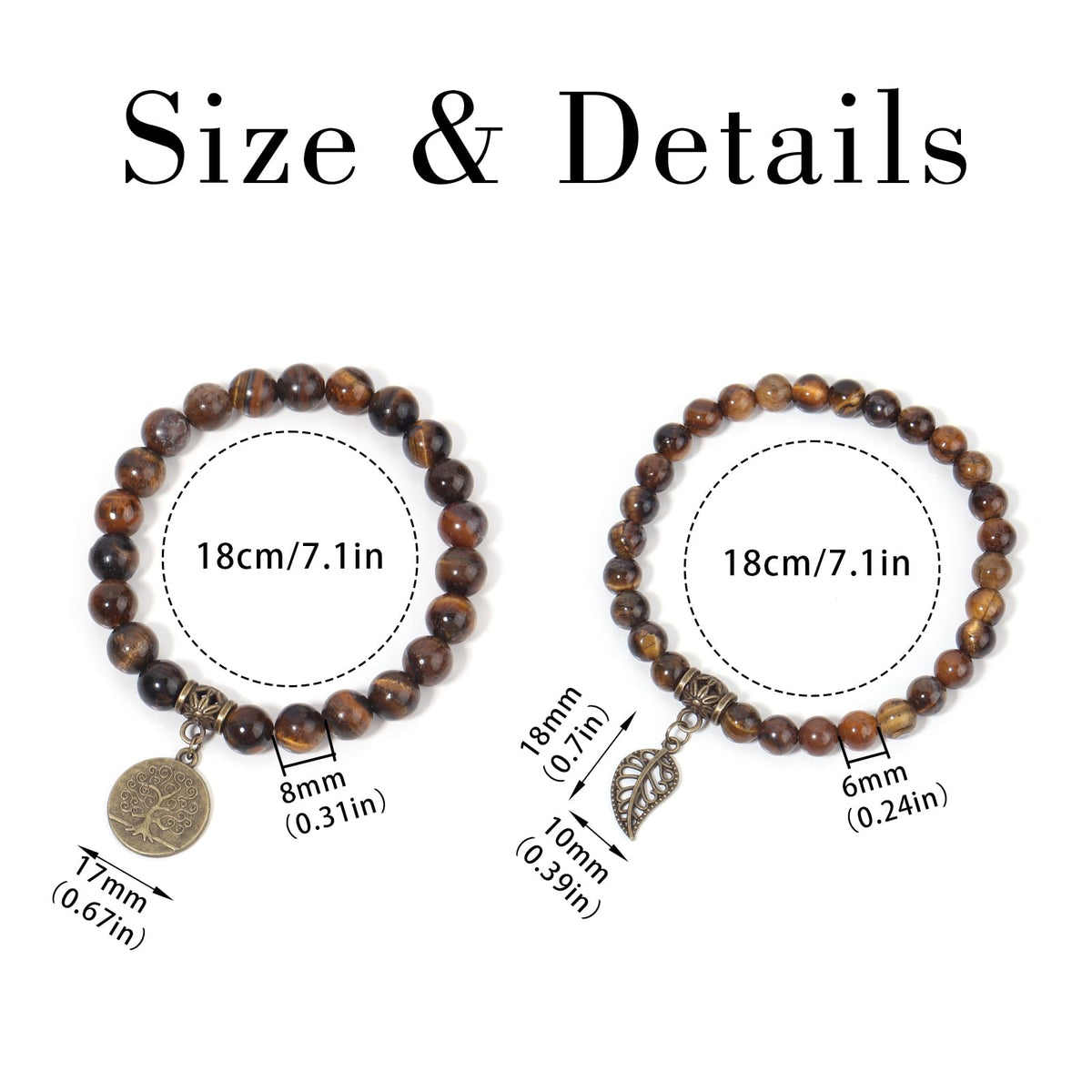 BALIBALI Healing Crystal Bracelets Tree of Life Yoga Natural Stone Stretch Chakra Bracelets for Women Stress Relief (Yellow Tiger Eyes)