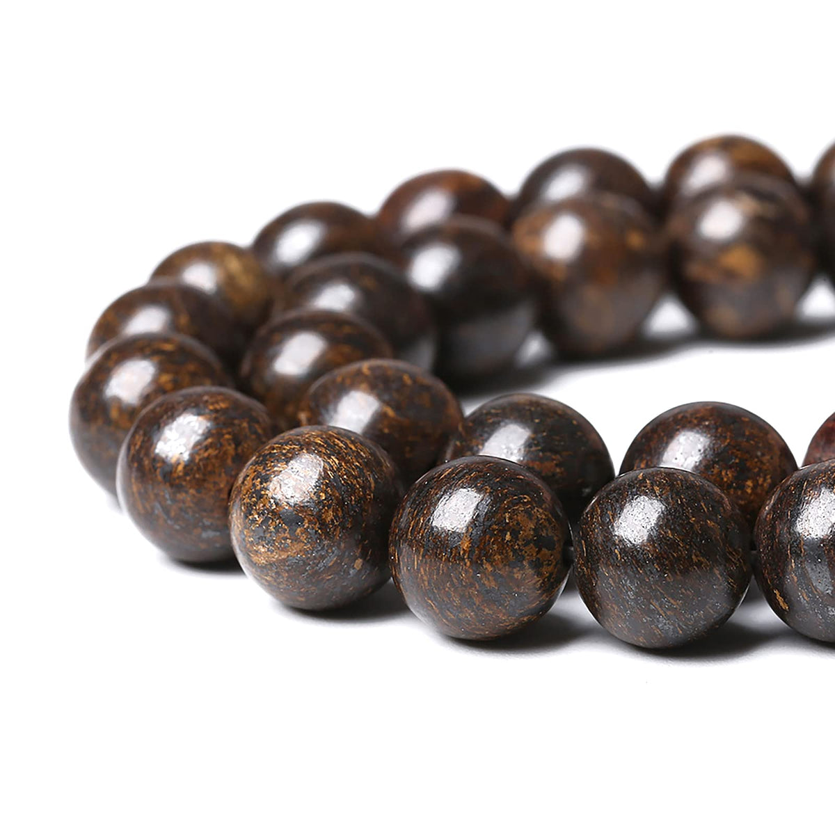 58pcs 6mm Natural Stone Beads Brown Bronzite Gemstone Round Loose Beads for Jewelry Making DIY Bracelet Necklace