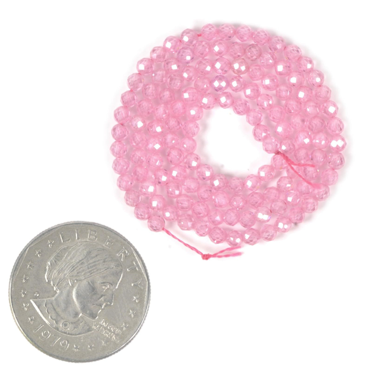 3mm Pink Zircon Faceted Gemstone Round Loose Beads Strand 15.5-16" DIY Jewelry Making