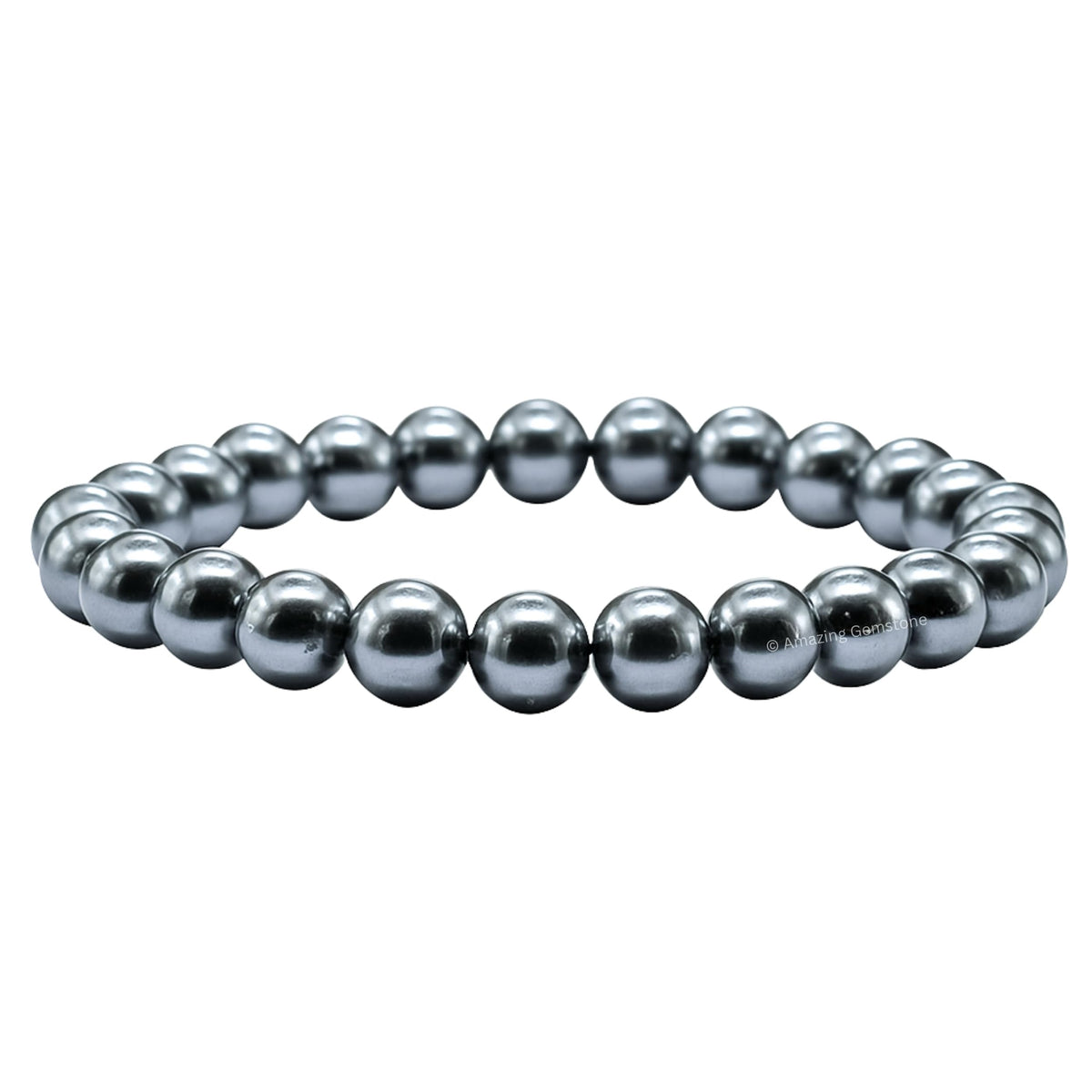 Amazing Gemstone Crystal Bracelet for Women Men's Gifts - Protection Healing Crystal Bracelet - 8mm Gemstone Beaded Stretchable Bracelet Pulseras Para Hombres Mujer Stocking Stuffers Mothers Day Gift (Black Pearl)