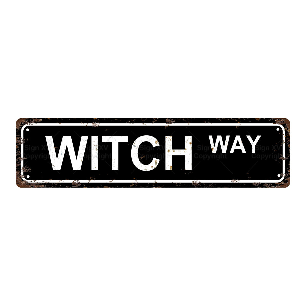 WITCH WAY HALLOWEEN Metal Tin Sign Bar Cafe Garage Cave Home Room Wall Bathroom Farmhouse Garden Porch Patio Decor, 8 x 8 Inch
