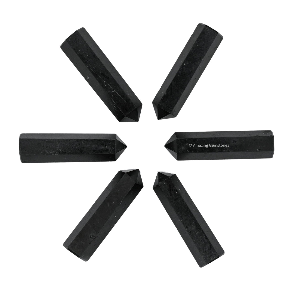 Amazing Gemstone Black Tourmaline Crystal Points Bulk Healing Crystals and Stones - Pack of 3 Single Terminated Healing Wand Point Bulk Crystals for Crafts, Crystal Grid, DIY Work - Premium Crystals