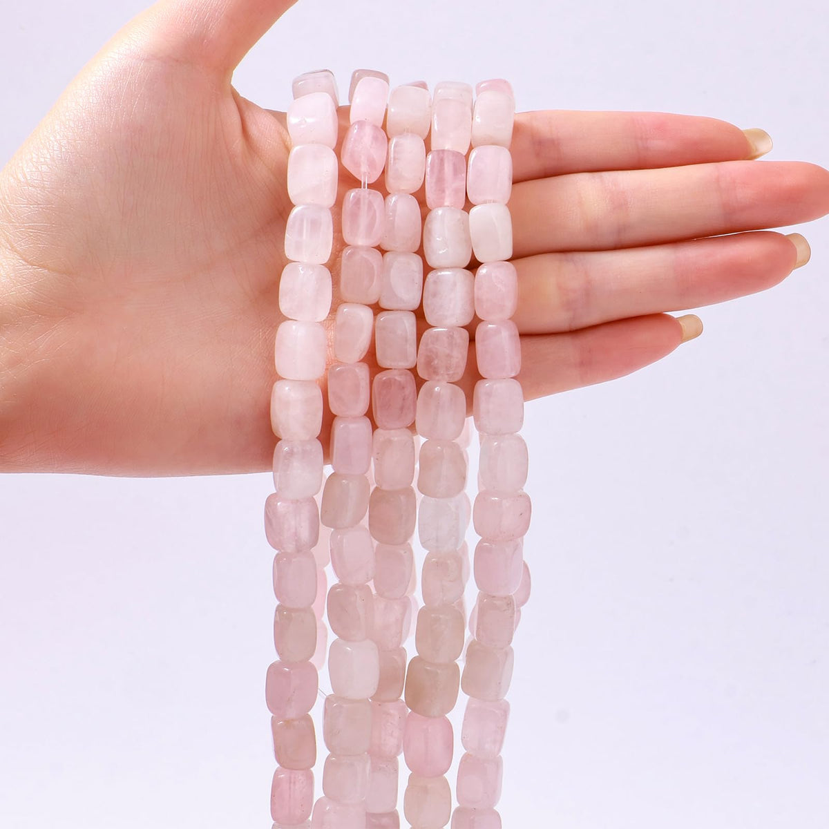 Natural Large Rose Quartz Cube Stone Beads 8x11mm 38cm/str Loose Semi Gemstone Stone Square Beads for Making Bracelets Necklace