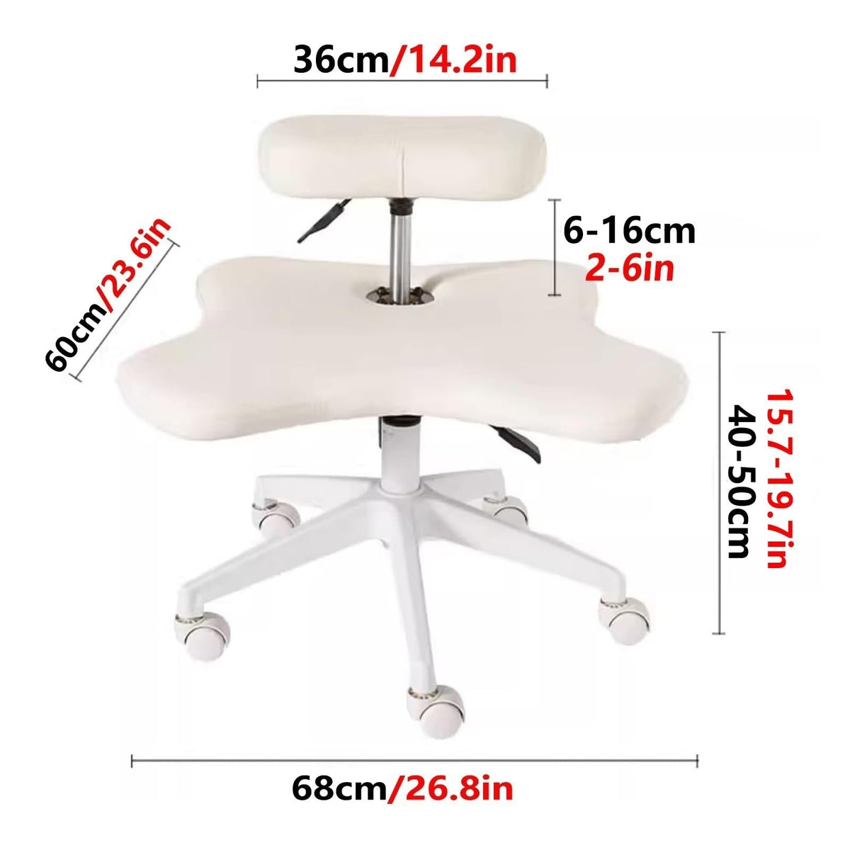 GenSDH Kneeling Office Chair, Ergonomic Posture Chair, Home Office Desk Chair with Brake Casters, Height Adjustable Cross Legged Chair, Meditation Chair, for,Grey-One Size