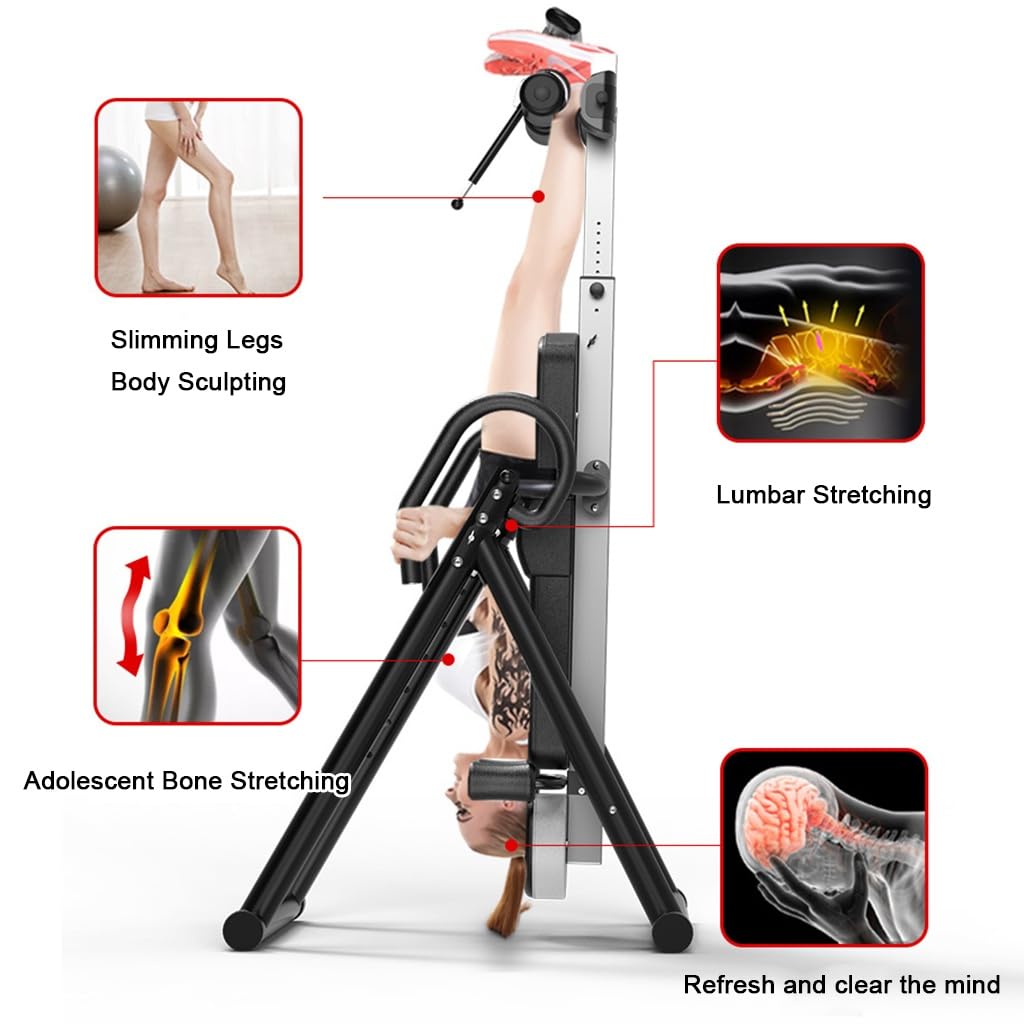 RIEJIN Inversion Table - Relieve Back Pain, 330lbs Weight Capacity for Safe and Easy Inversion Therapy - Ideal for Home and Gym Use