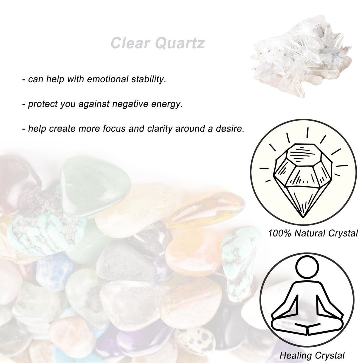 Erliway Natural Clear Quartz Crystal Cluster, Clear Quartz April Birthstone, Raw Gemstone Specimen for Birthday Gift Reiki Healing Meditation Home Decor (0.08-0.13lb)