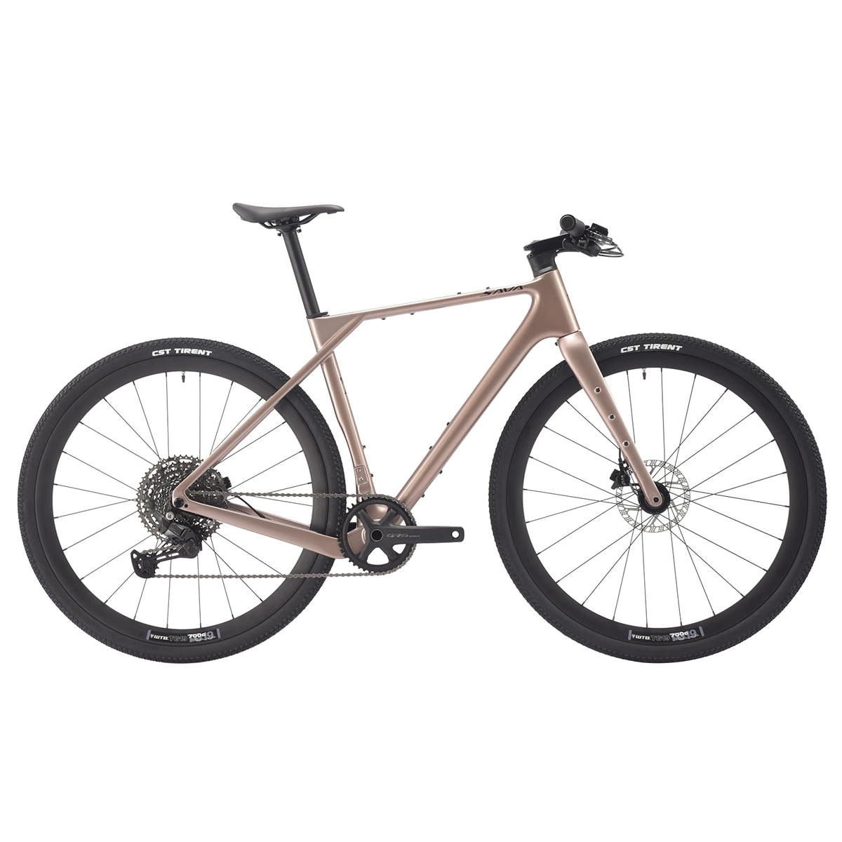 SAVADECK Carbon Gravel Bike - T800 Carbon Frame & Fork | Shimano U6000 11-Speed Groupset | Hydraulic Disc Brakes | 700CX40mm All-Terrain Tires | Men & Women Road/Off-Road Bicycle (Gold, 51cm)