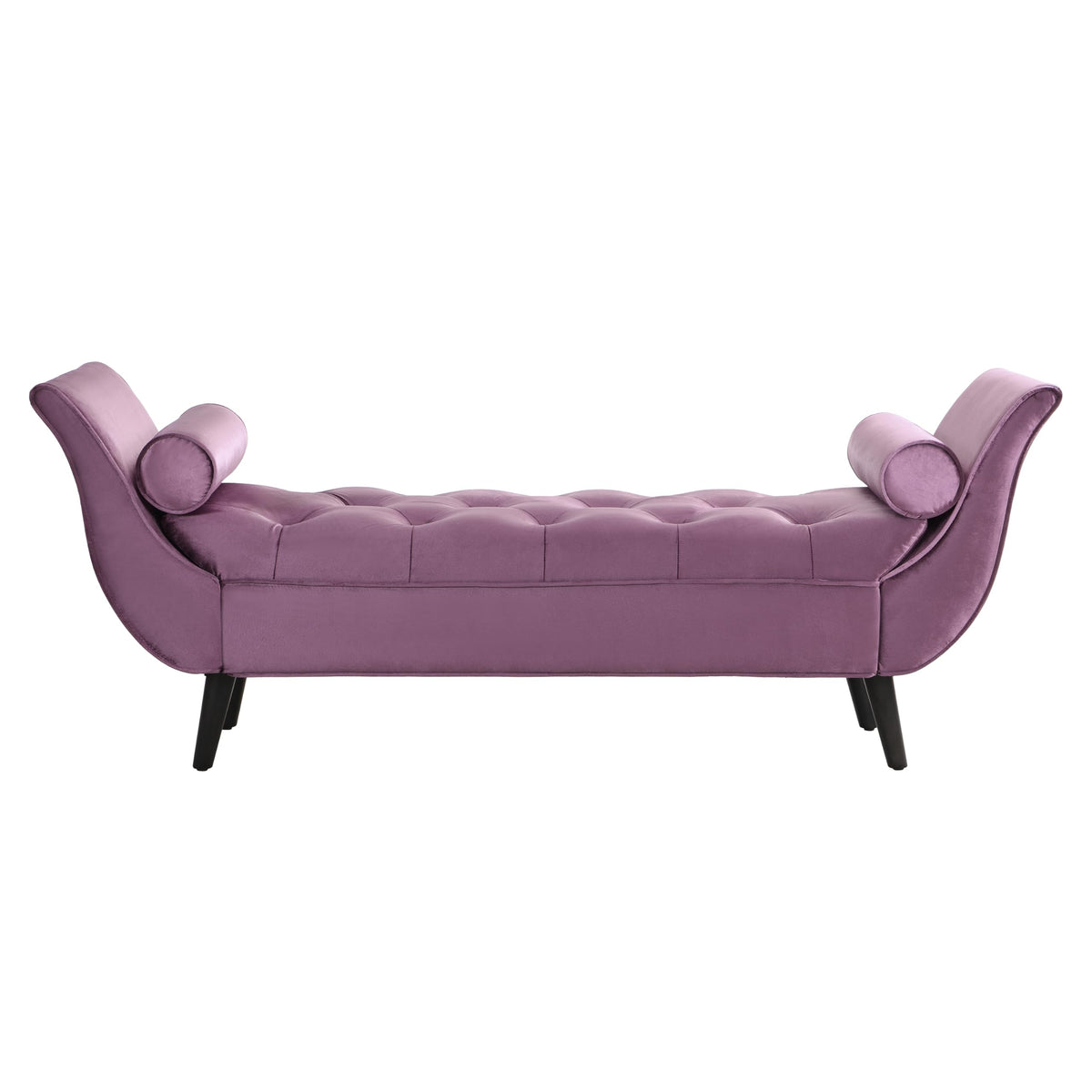 Christopher Knight Home Jolie Modern Velvet Upholstered Ottoman Bench with Pillow, Wooden Bedroom End of Bed Bench, Entryway Ottoman Foot Rest, Living Room Sofa Extra Seat, Purple