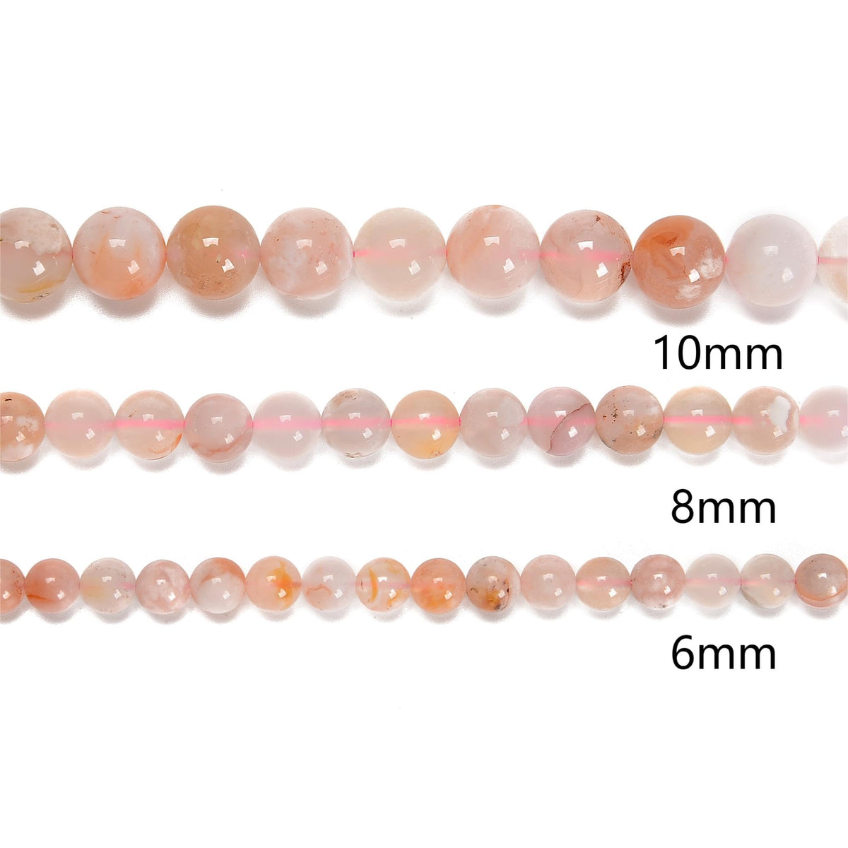65Pcs 6mm Coffee Vein Agate Natural Round Loose Real Stone Beads Gemstone Genuine for DIY Hand Made Craft Jewelry Bracelet Earring Necklace String Making Energy Healing Power