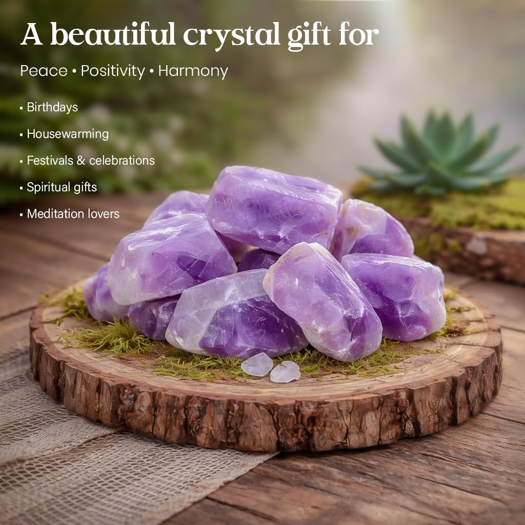 Crocon 1LB Amethyst Rough Bulk Natural Stone Raw stone Tumbling Cabbing Polishing Mining Chakra Balancing Reiki Healing Good Luck Home Office Decor