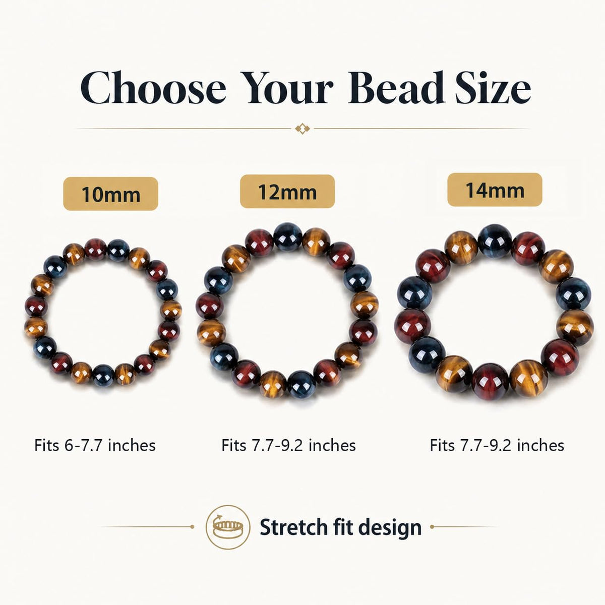 Enjoy Risingsun Tiger Eye Bracelet,Relax Anxiety Crystal Beaded Triple Protection Jewelry Bead Stone Chakra Gemstones Bracelets for women men