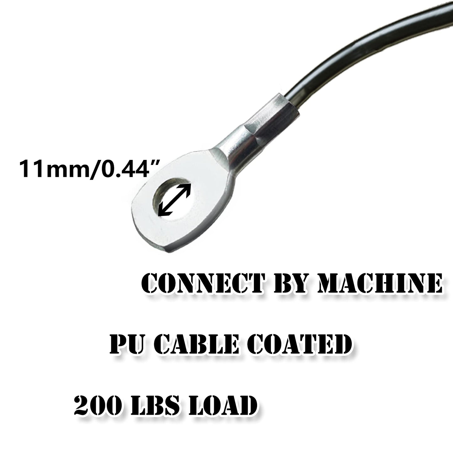 J Bryant Fitness Gym Replacement Cable Fitness Pulley Cable Thick 0.2inch/5mm Heavy Duty Steel Wire Rope for Home Gym Cable Pulley Attachments Machine Accessories (Type-A, 39.3")