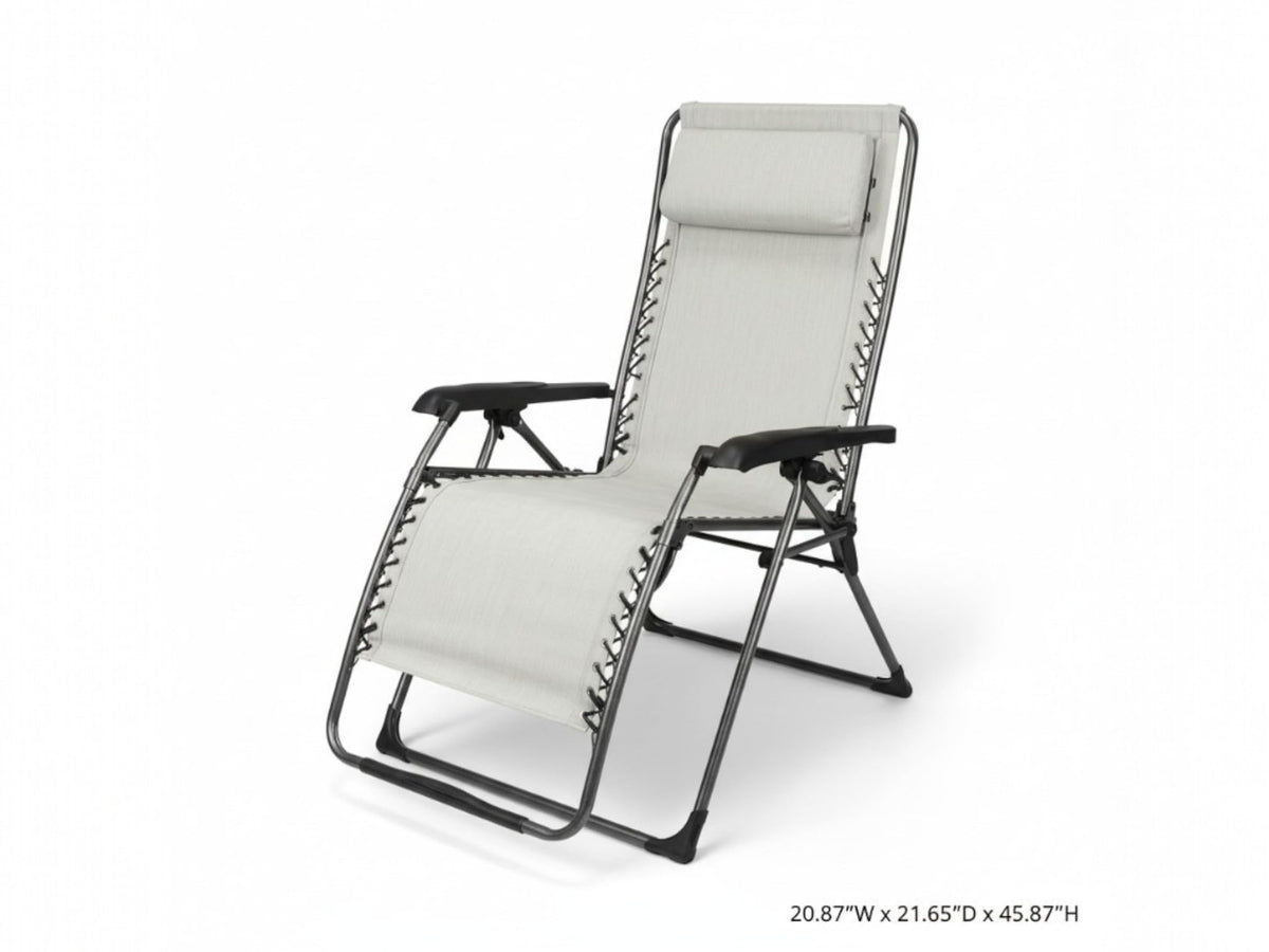 Member Mark Extra Large Anti-Gravity Chair, Folding Recliner with Headrest, Set of 2 (Cast Silver)