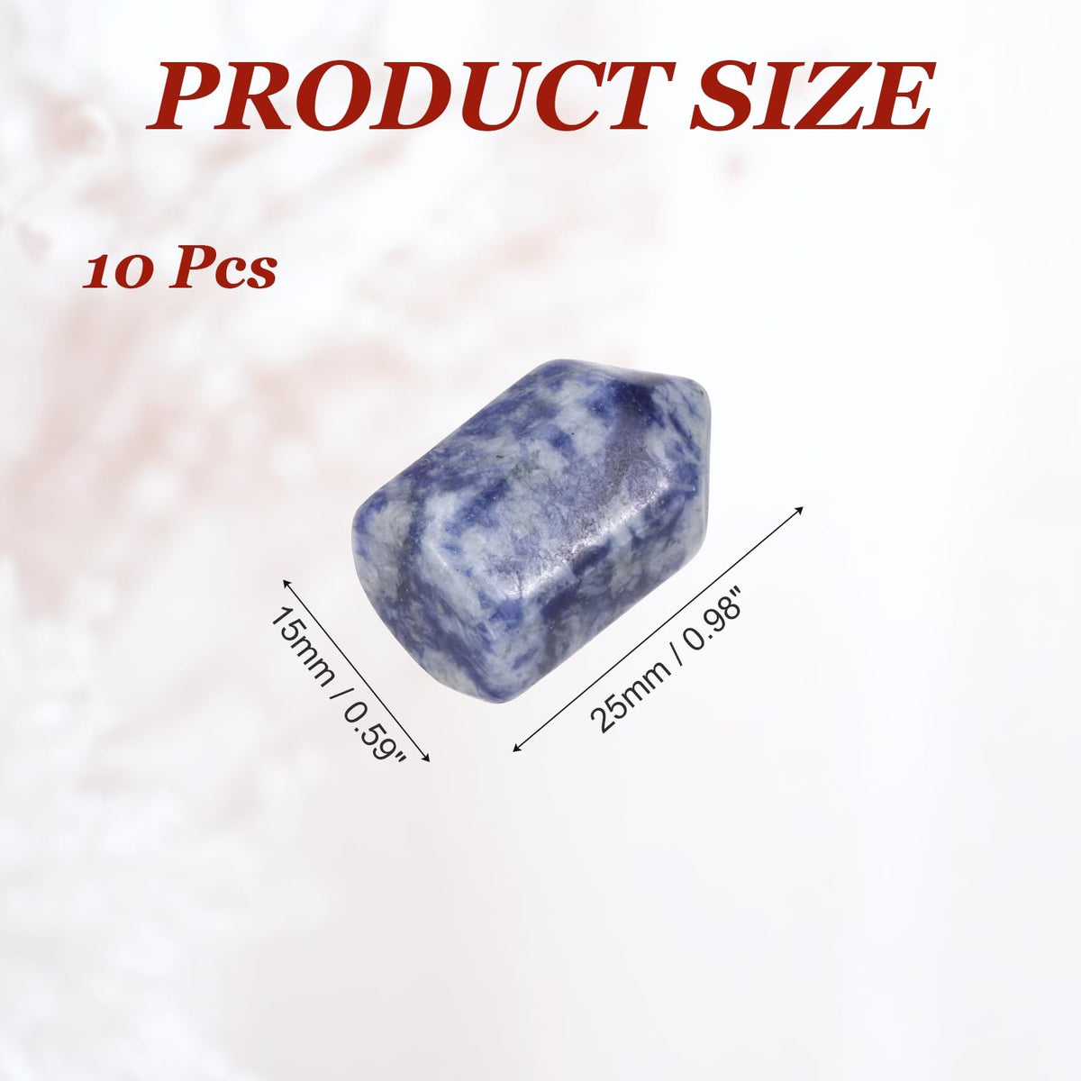 MECCANIXITY Crystals Wands Blue Dot Stone Hexagonal Faceted Single Points Towers Pocket Polished Stone Bulk for Energy Chakra Meditation Crystal Healing, 15 x 25mm (Blue),5Pcs