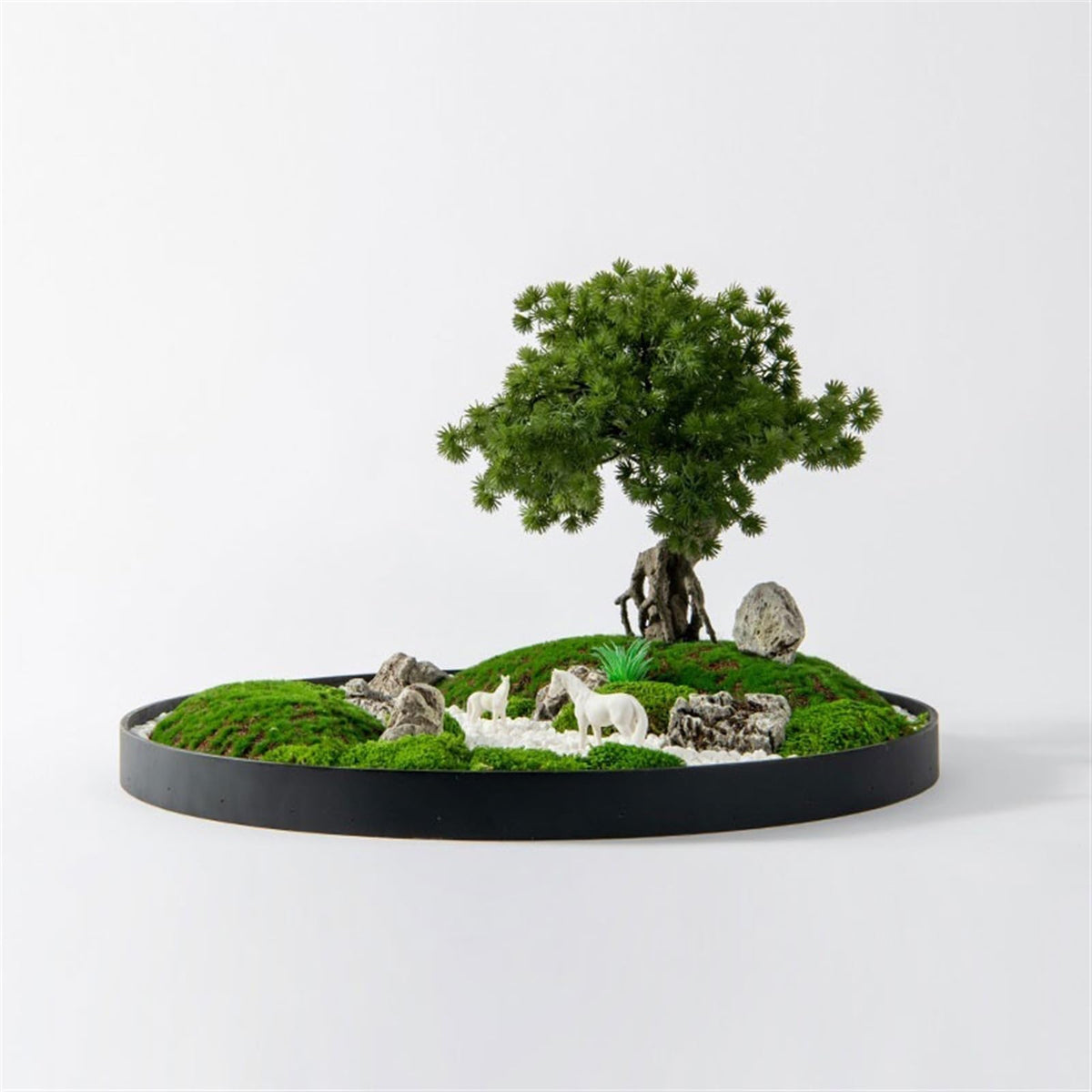 GRFIT Artificial Bonsai Decorative Greenery Ornaments China for Central Round Table, Luxury Hotel Table Simulation Tree Ornaments with Light Flowers Artificial Tree Plant