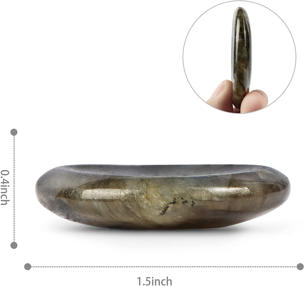 Artistone Labradorite Crystal Chakra Worry Stones Oval Shaped Palm Thumb Pocket Stones for Crystal Healing Reiki Meditation Anxiety Stress Relief Therapy